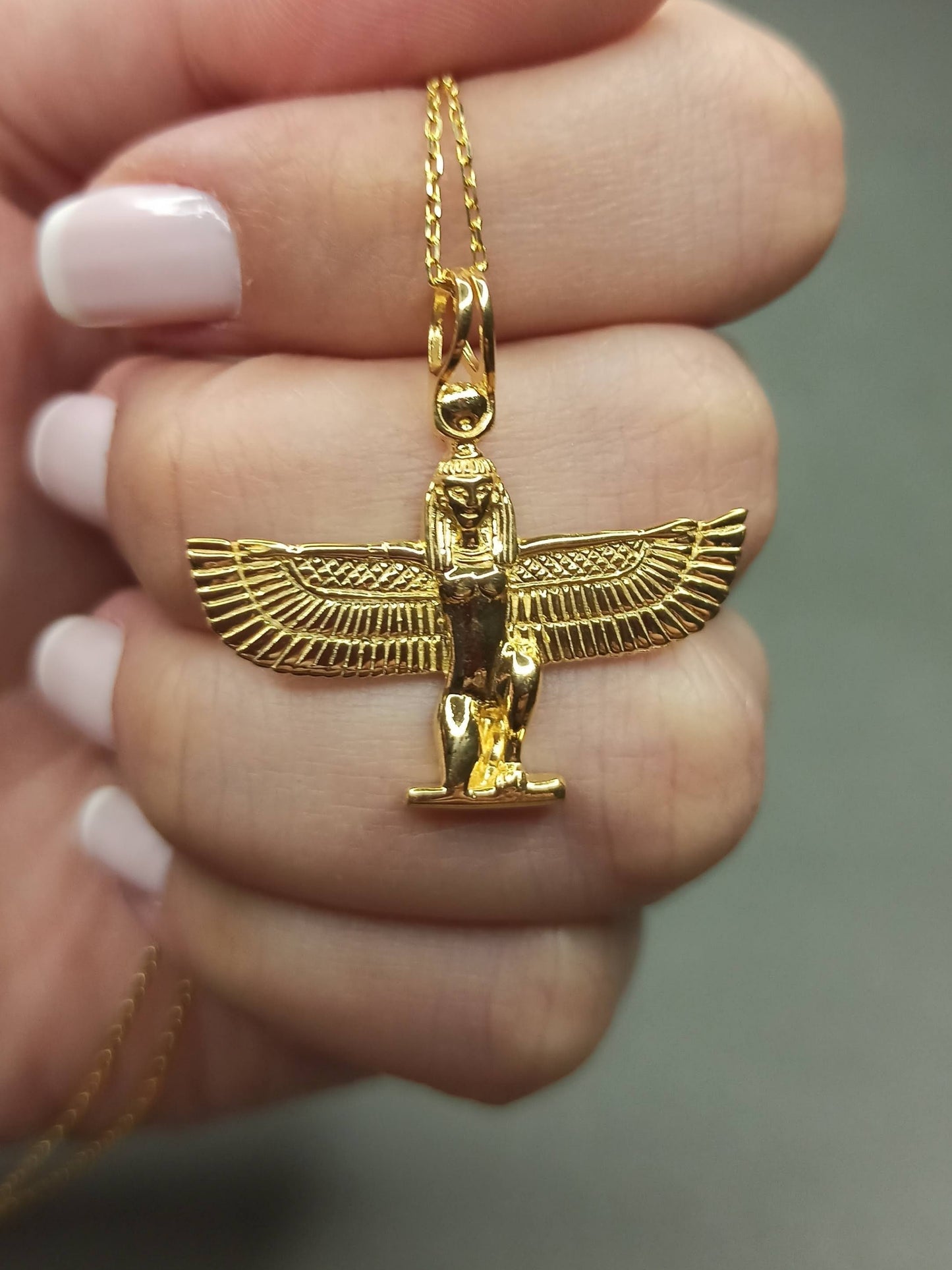 Kanatlı İsis Gümüş Mitolojik Kolye