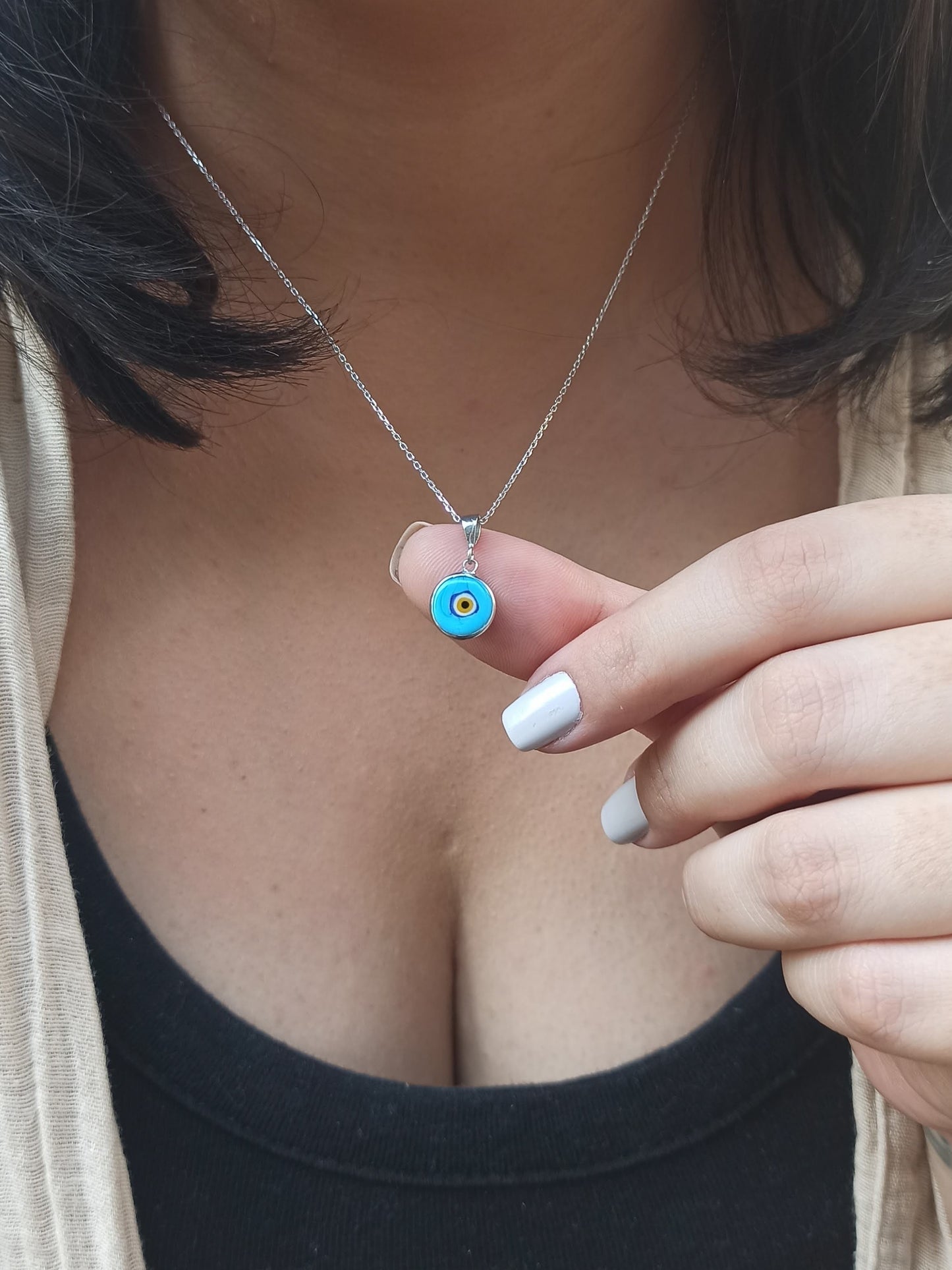 Minimal Nazar Boncuğu Kolye | Altın Kaplama Gümüş