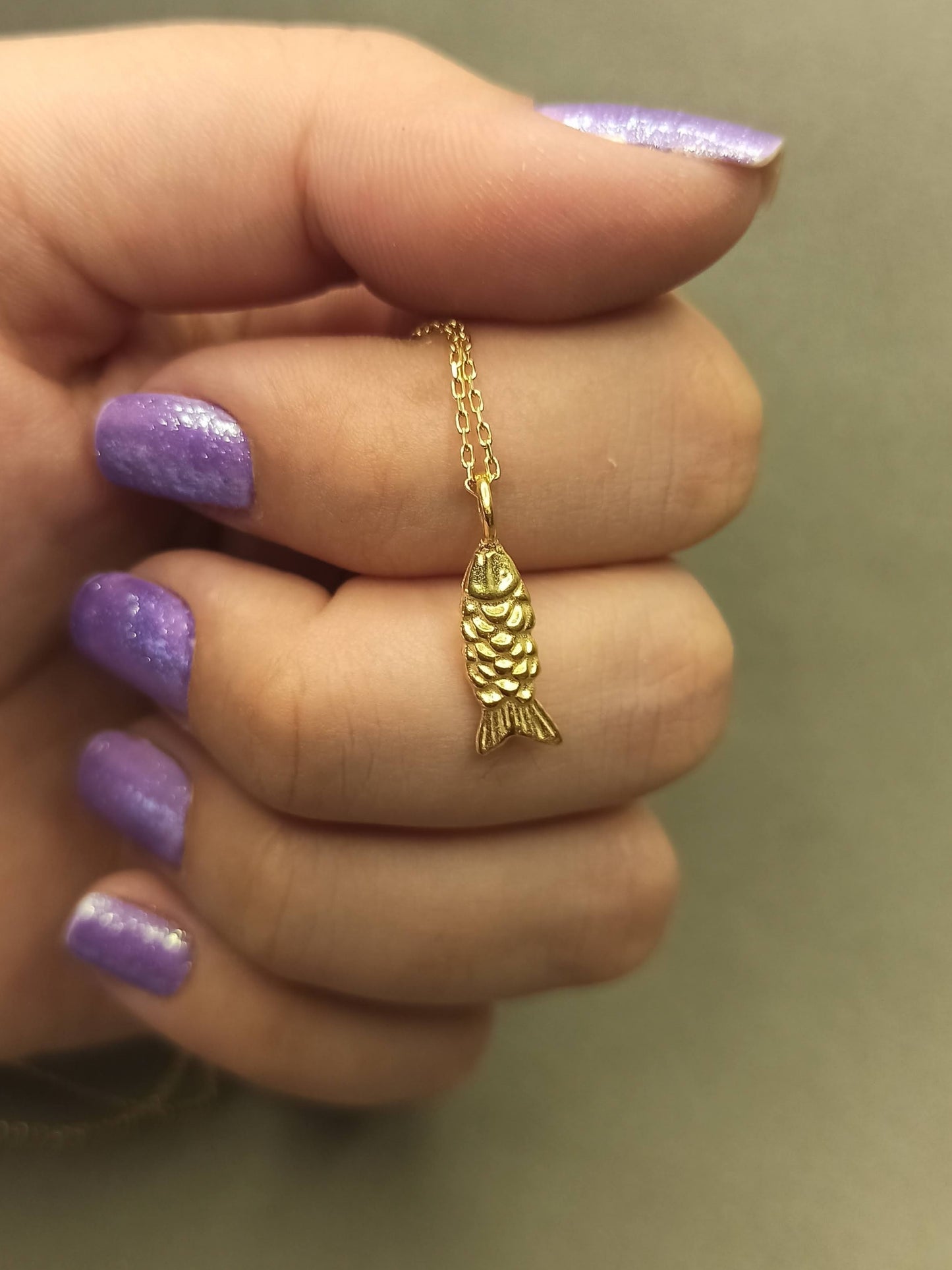 Altın Mini Balık Kolye - Gümüş Bereket Kolyesi