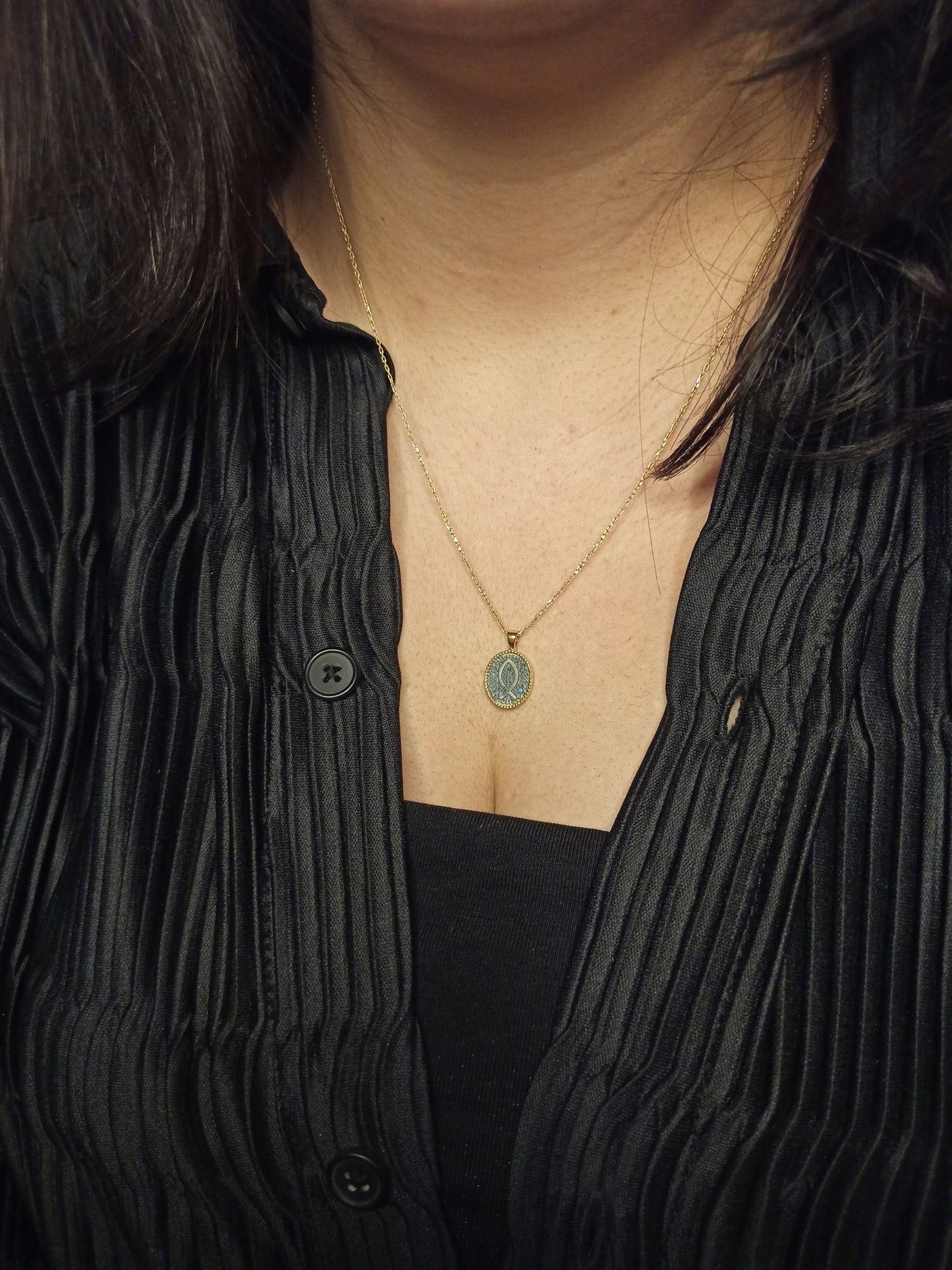 Gümüş Balık Sembolü Kolye