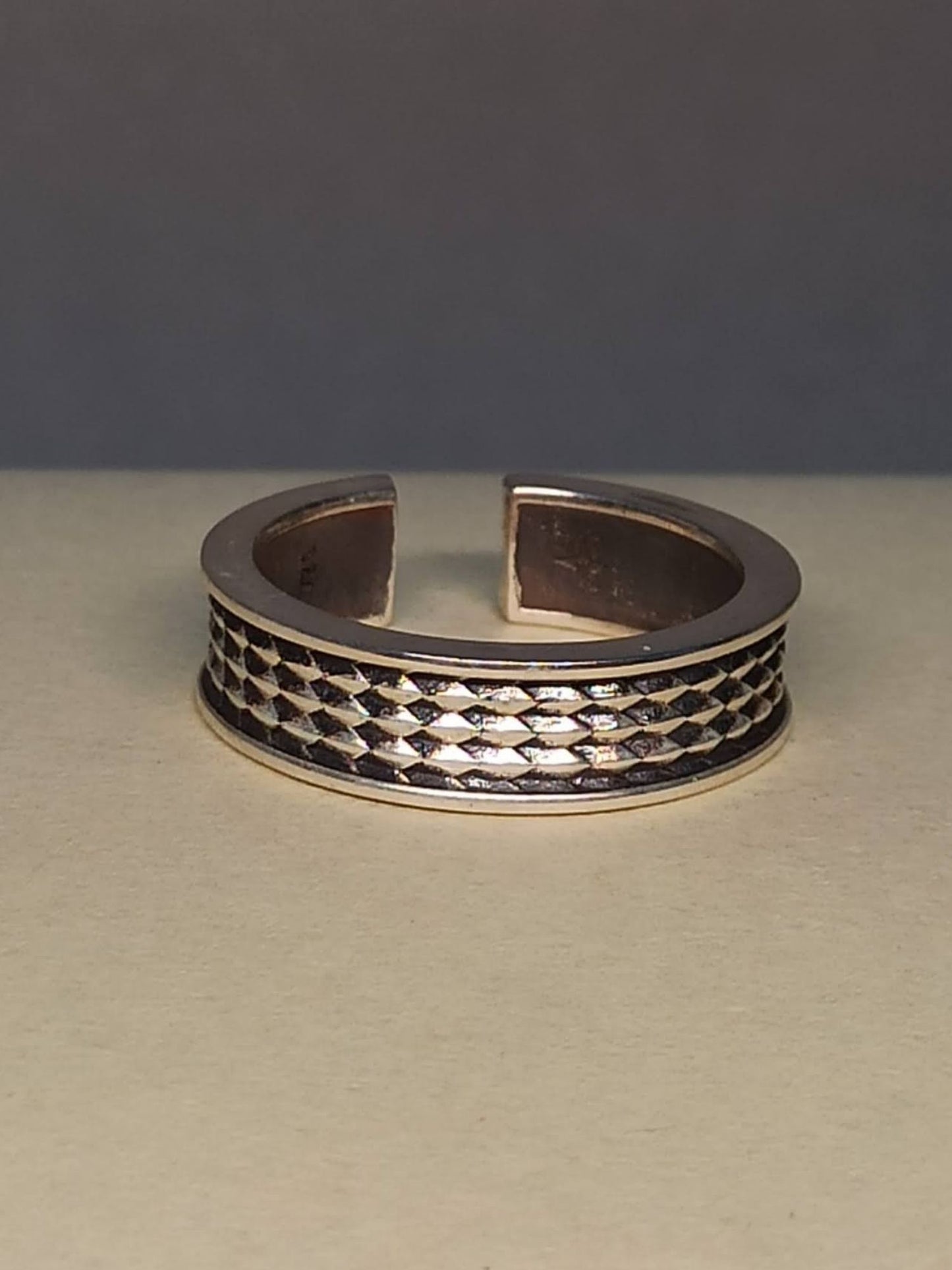 Gümüş Ejderha Derisi Yüzük, Ayarlanabilir Motifli Erkek Yüzüğü