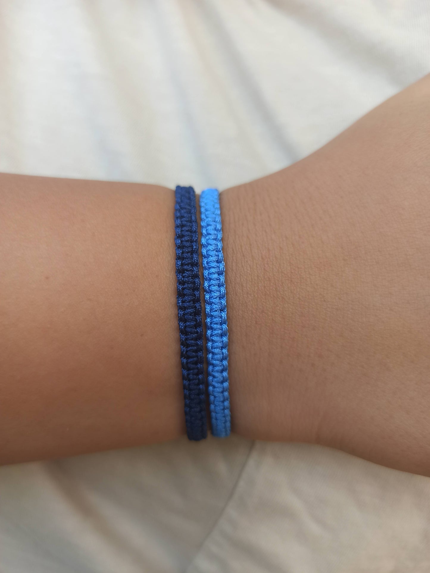 2'li makrome ipli bileklik seti , lacivert ve mavi