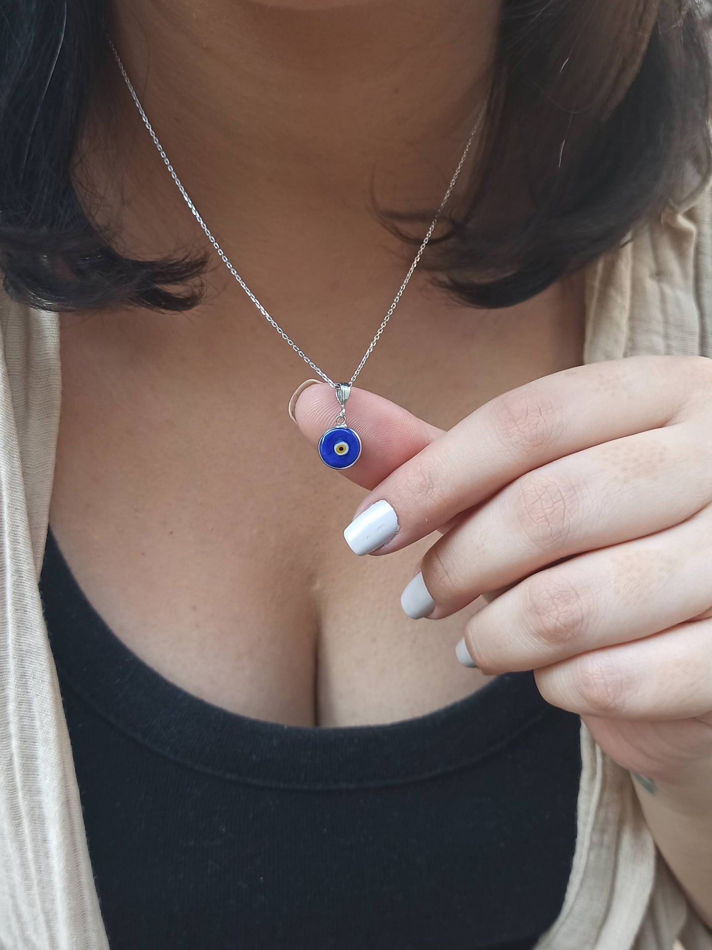 Minimal Nazar Boncuğu Kolye | Altın Kaplama Gümüş