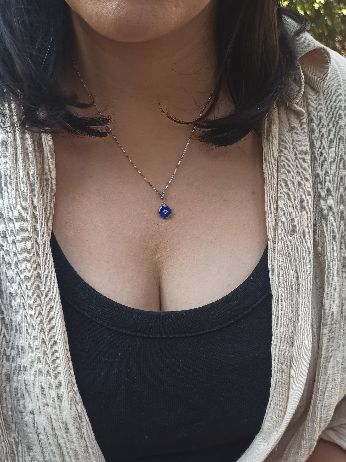 Minimal Nazar Boncuğu Kolye | Altın Kaplama Gümüş