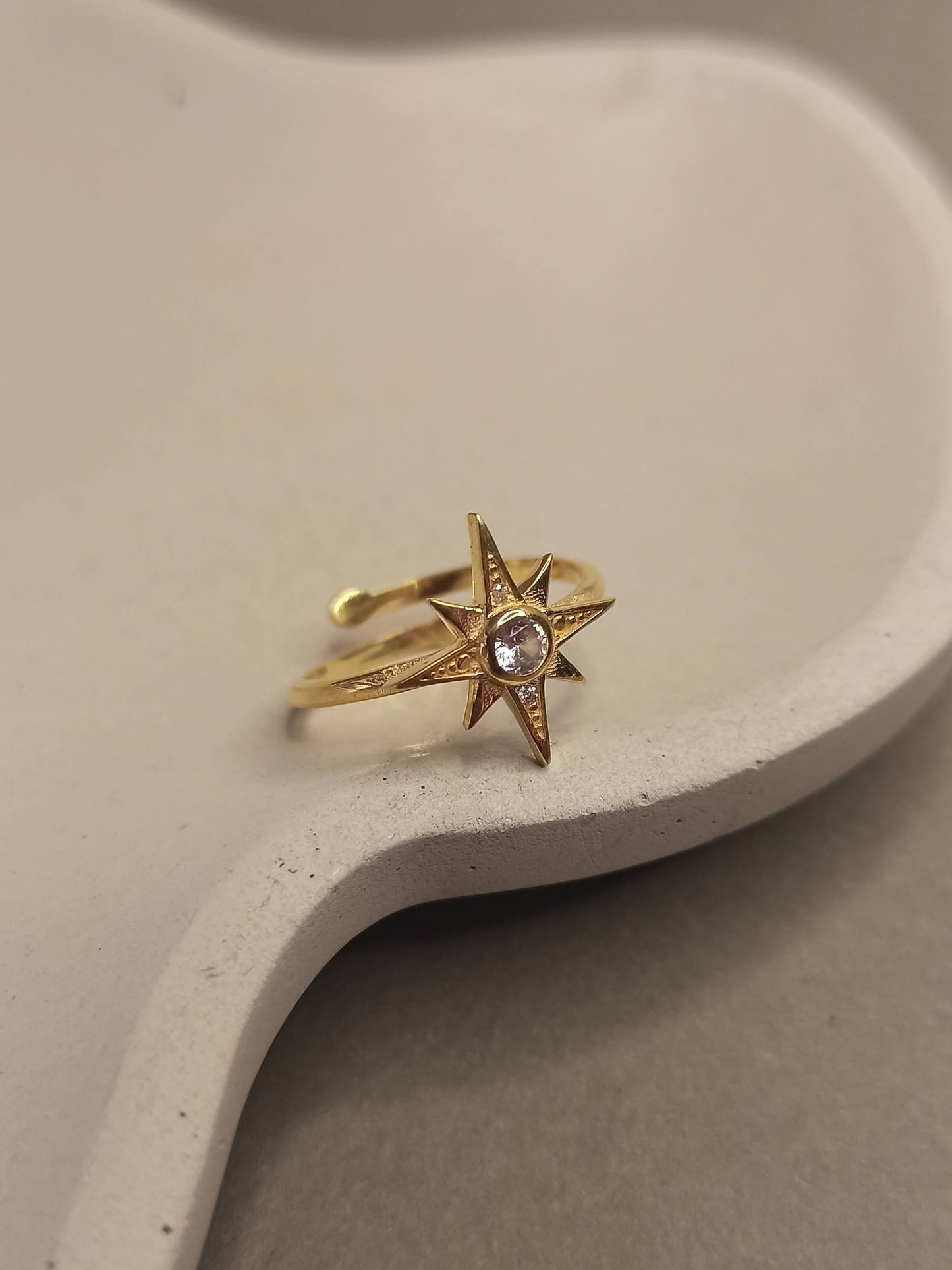 Zirkon Taşlı Kutup Yıldızı Yüzük, Ayarlanabilir