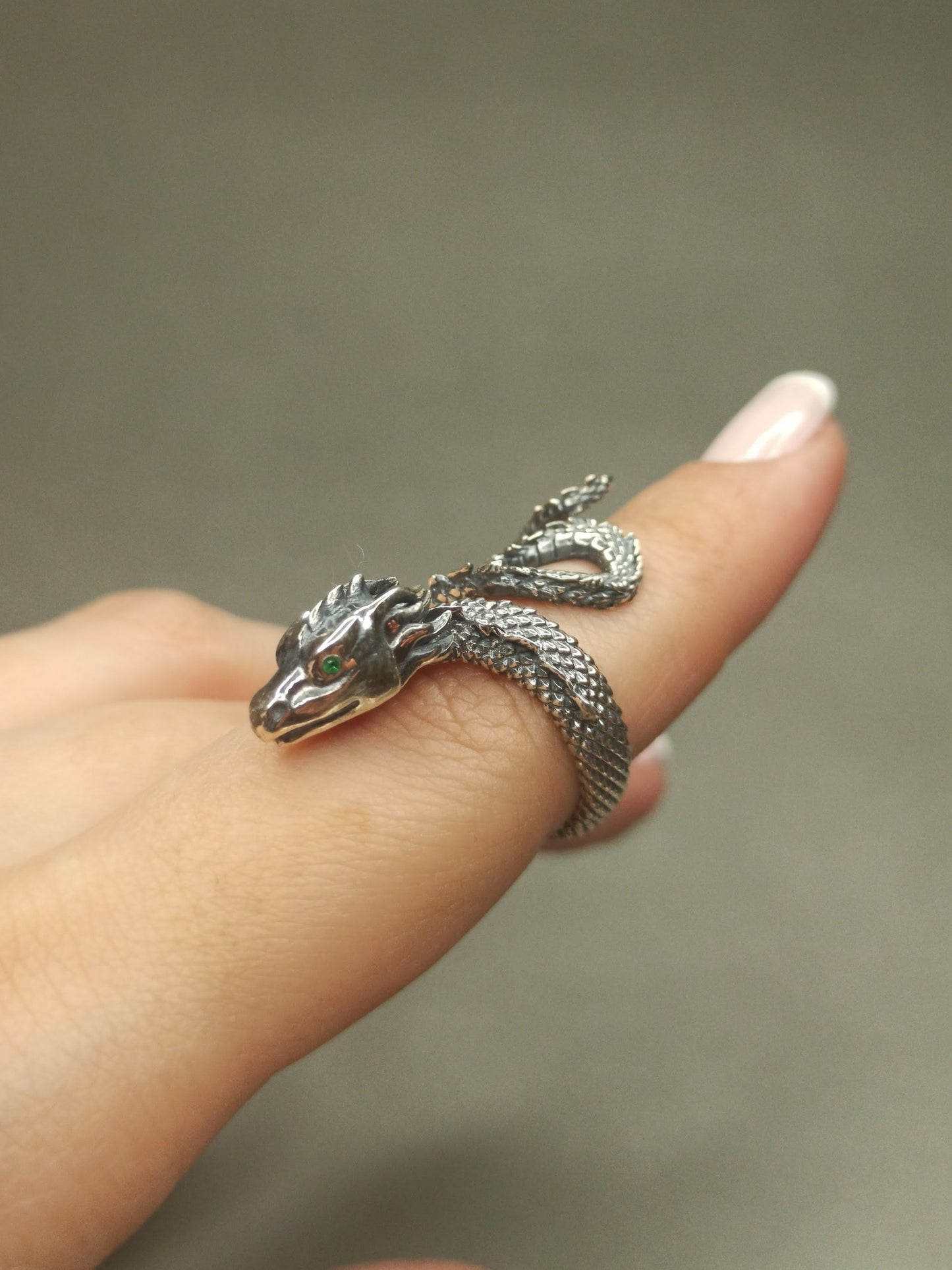 Sarmal Ejderha Yüzük | 925 Gümüş , Ayarlanabilir