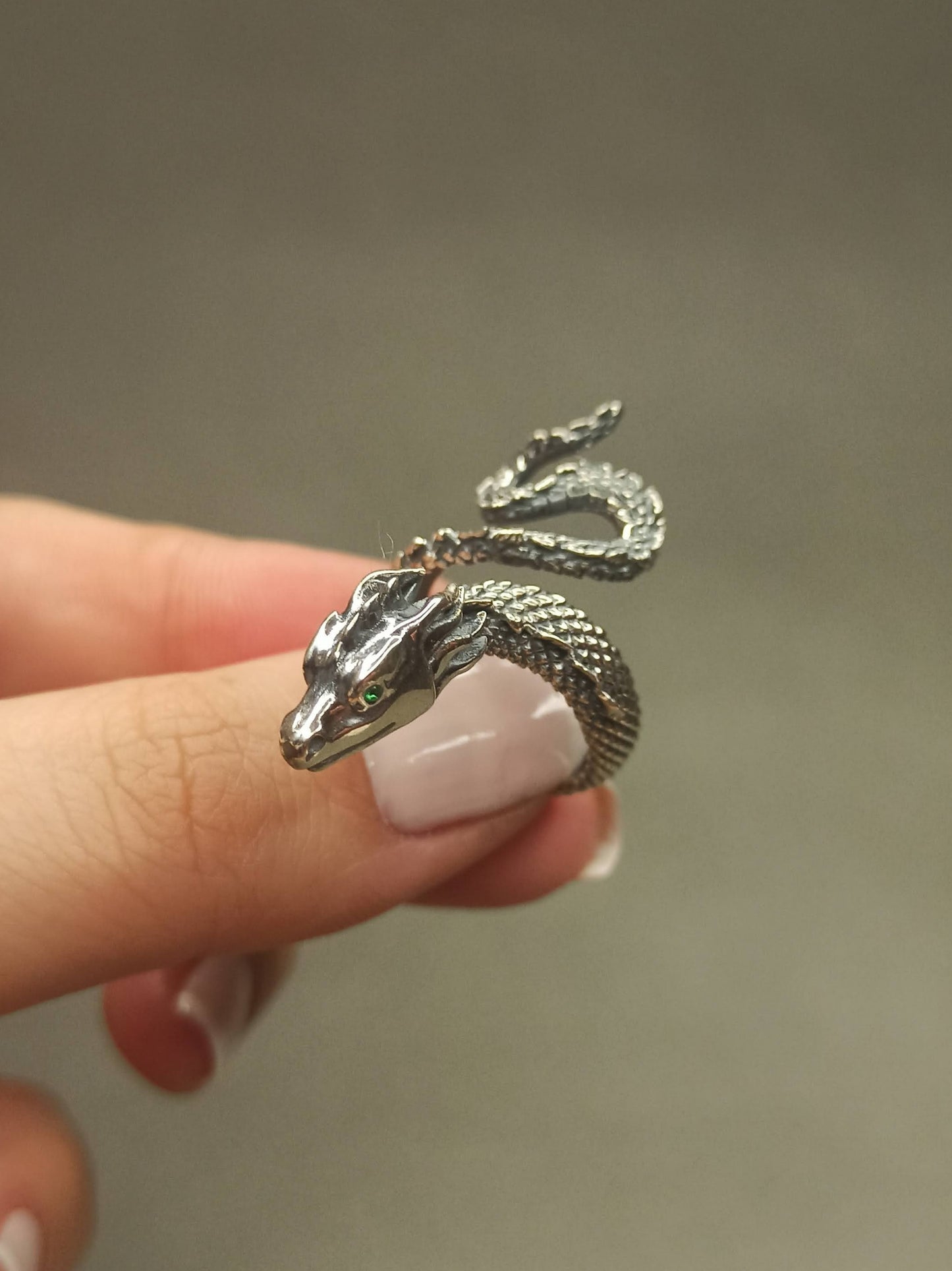 Sarmal Ejderha Yüzük | 925 Gümüş , Ayarlanabilir