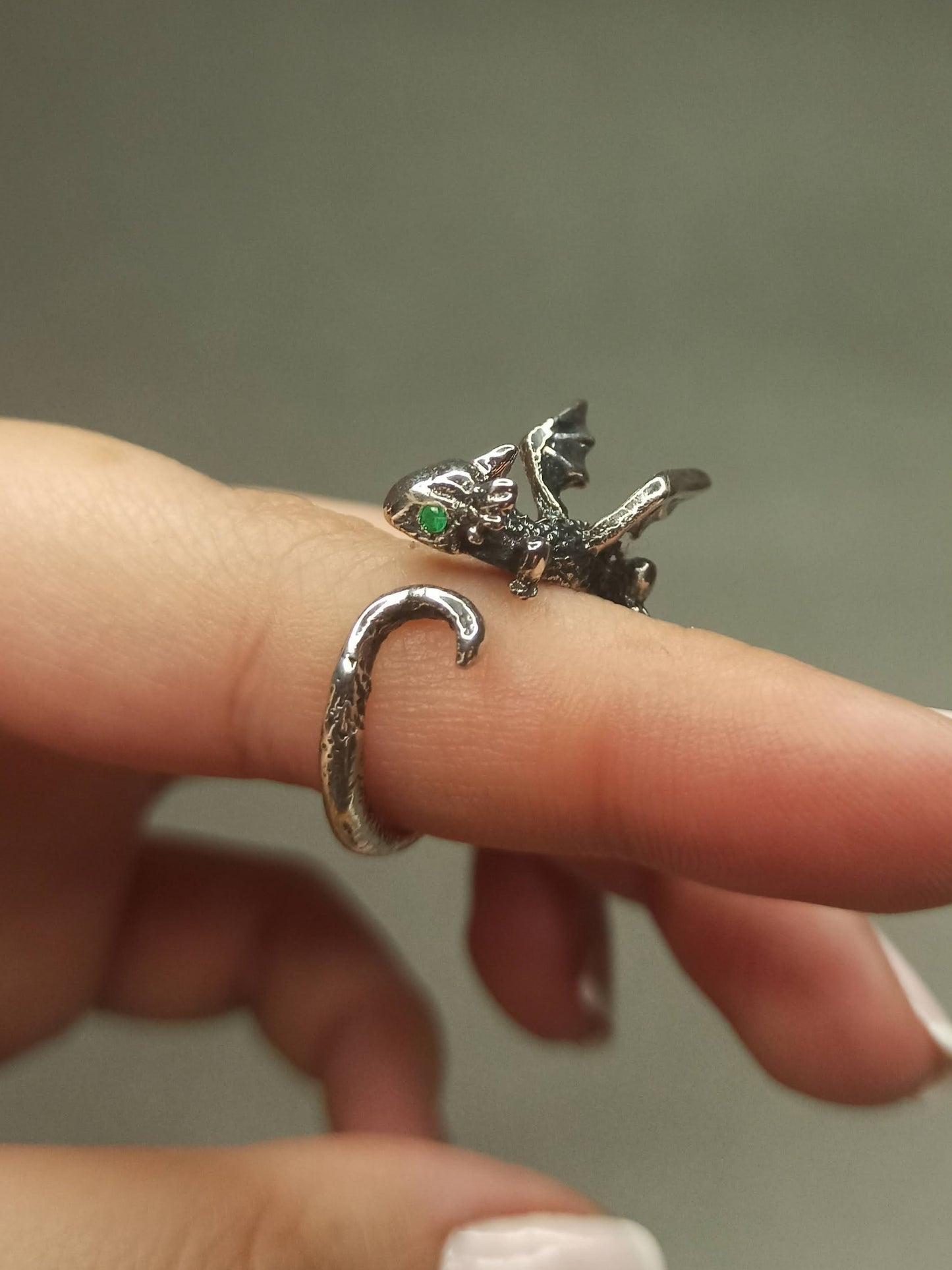 Yavru Ejderha Yüzük | 925 Gümüş , Ayarlanabilir