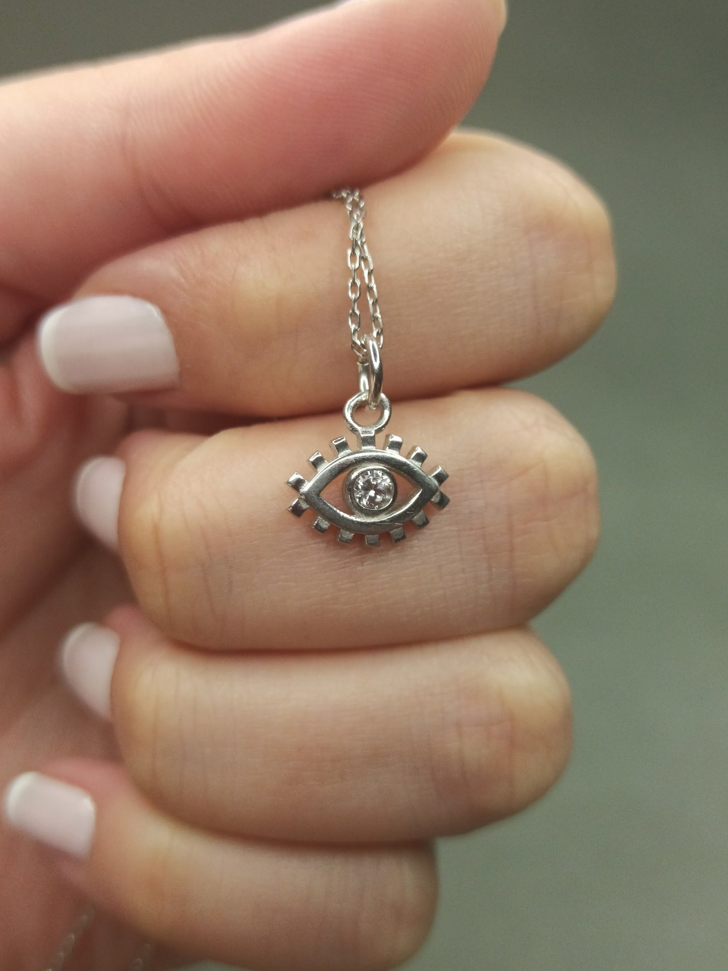 Mini Zirkon Taşlı Göz Kolye, Nazarlık Koruyucu Takı