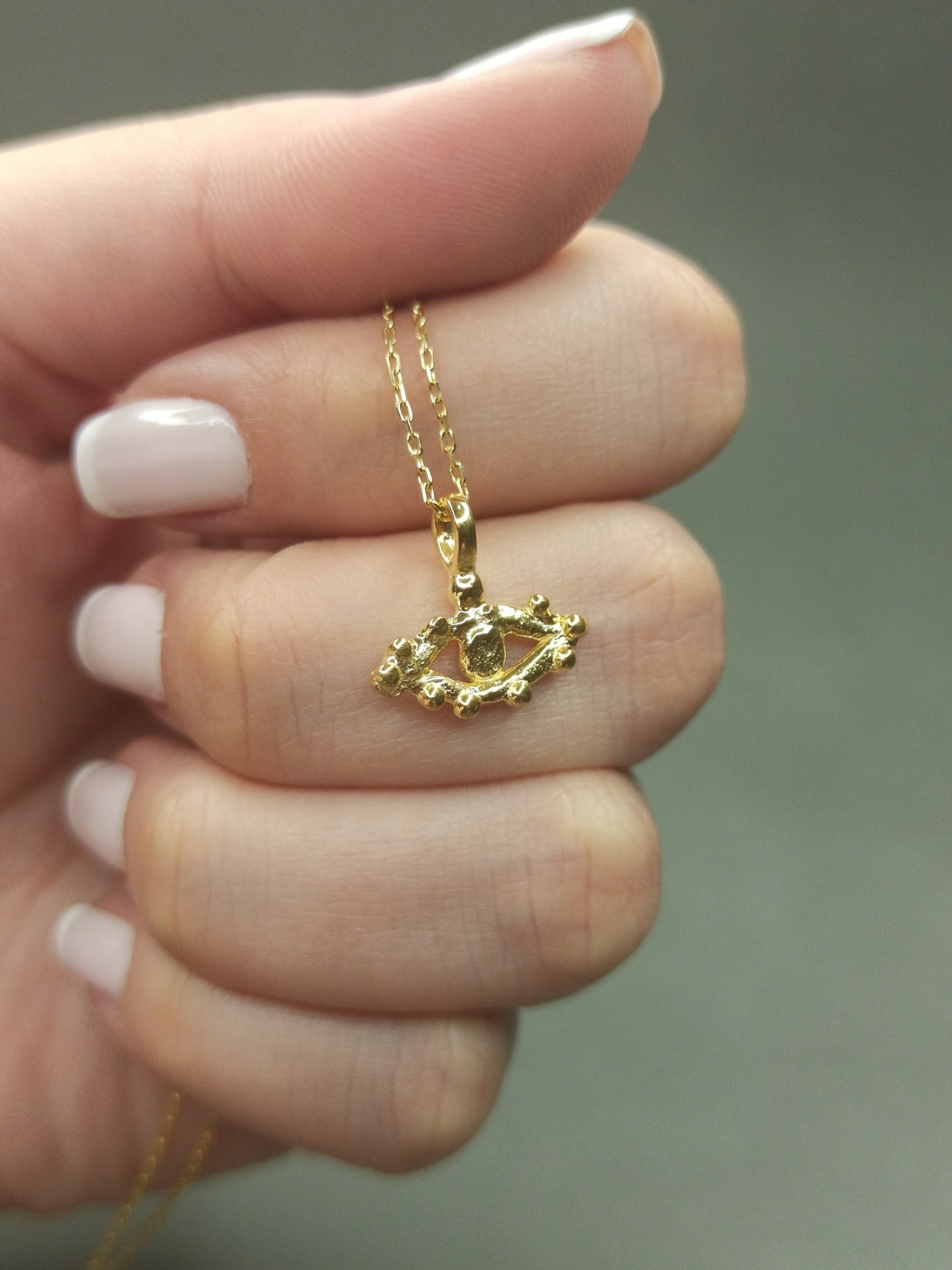 Gümüş Antik Göz Kolye | Nazarlık ve Koruma Sembolü