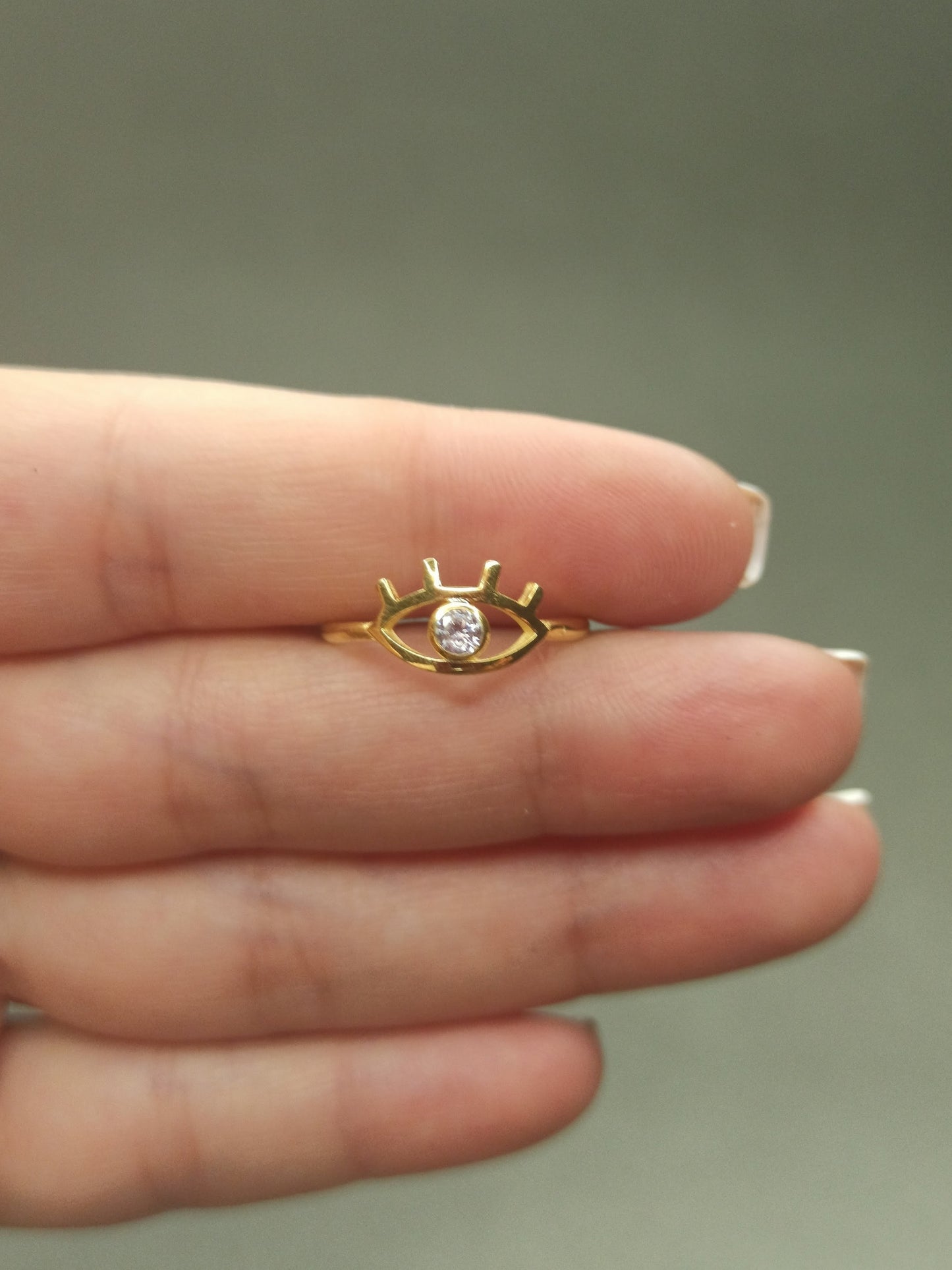 Minimalist Gümüş Göz Yüzük, Ayarlanabilir