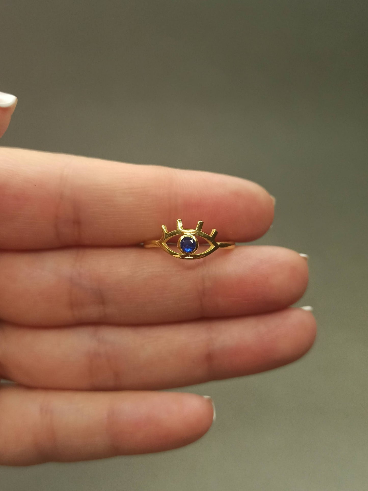 Minimalist Gümüş Göz Yüzük, Ayarlanabilir