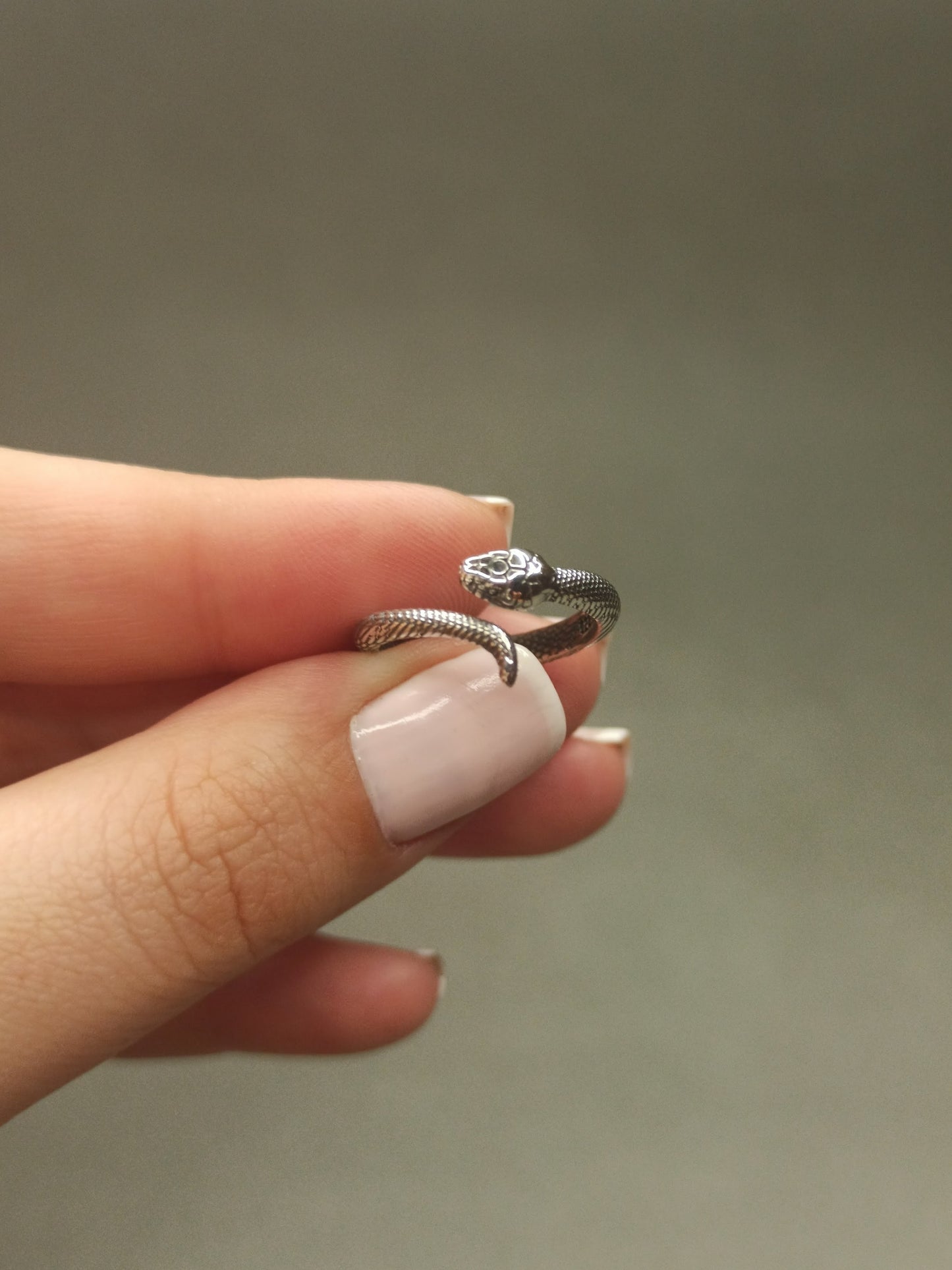 Minimalist Gümüş Yılan Yüzük, Ayarlanabilir