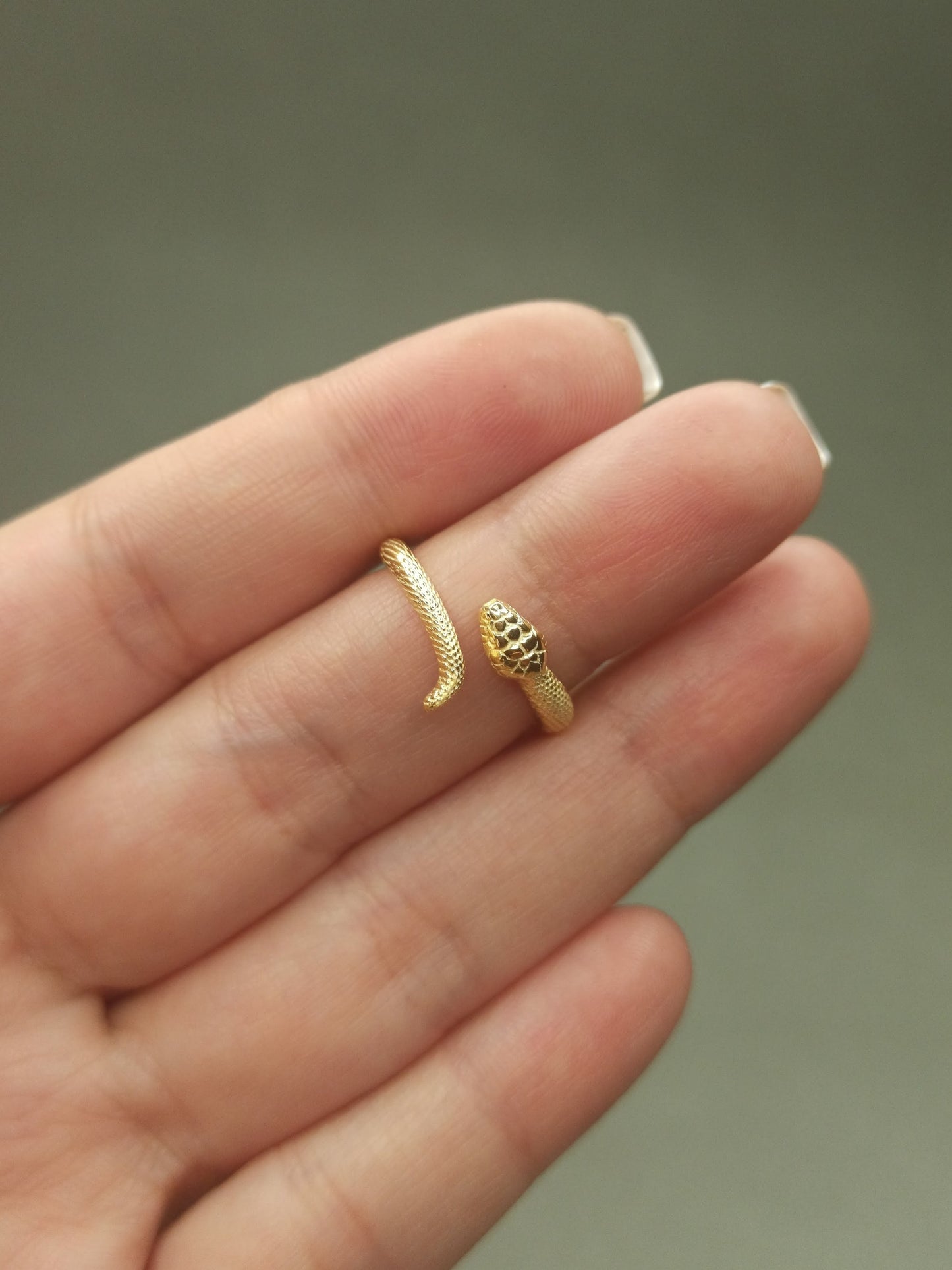 Minimalist Gümüş Yılan Yüzük, Ayarlanabilir