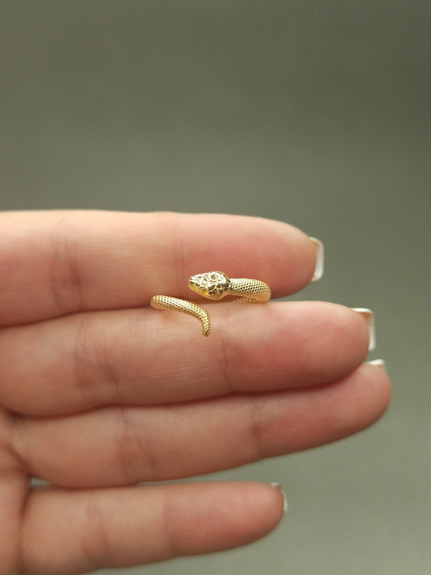 Minimalist Gümüş Yılan Yüzük, Ayarlanabilir