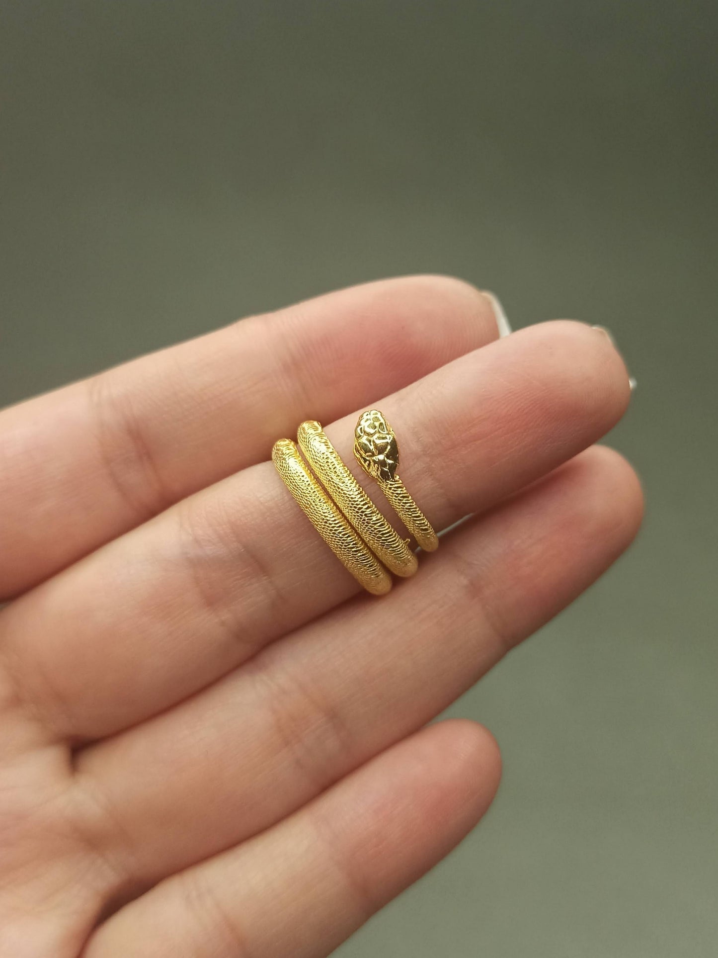 Gümüş Spiral Yılan Yüzük, Ayarlanabilir