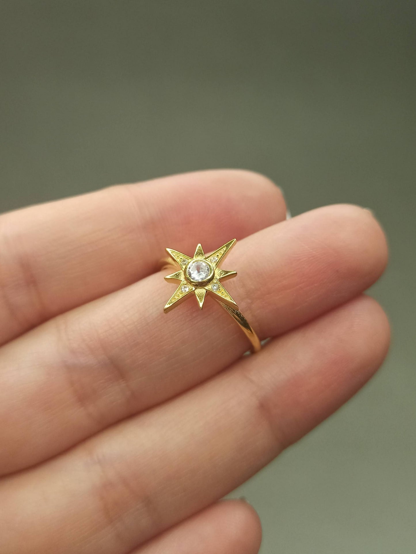 Zirkon Taşlı Kutup Yıldızı Yüzük, Ayarlanabilir