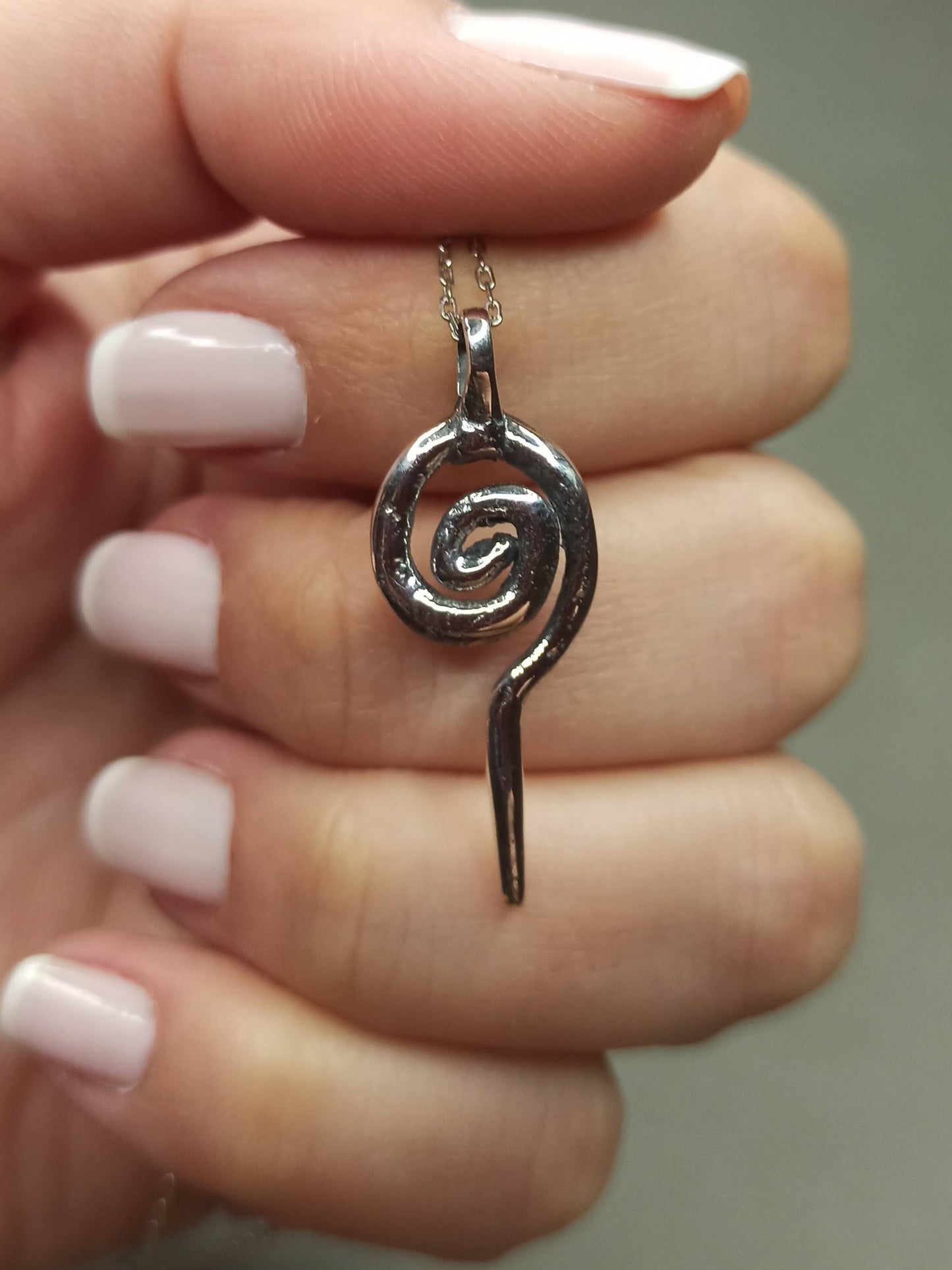 Gümüş Antik Spiral Vintage Kolye