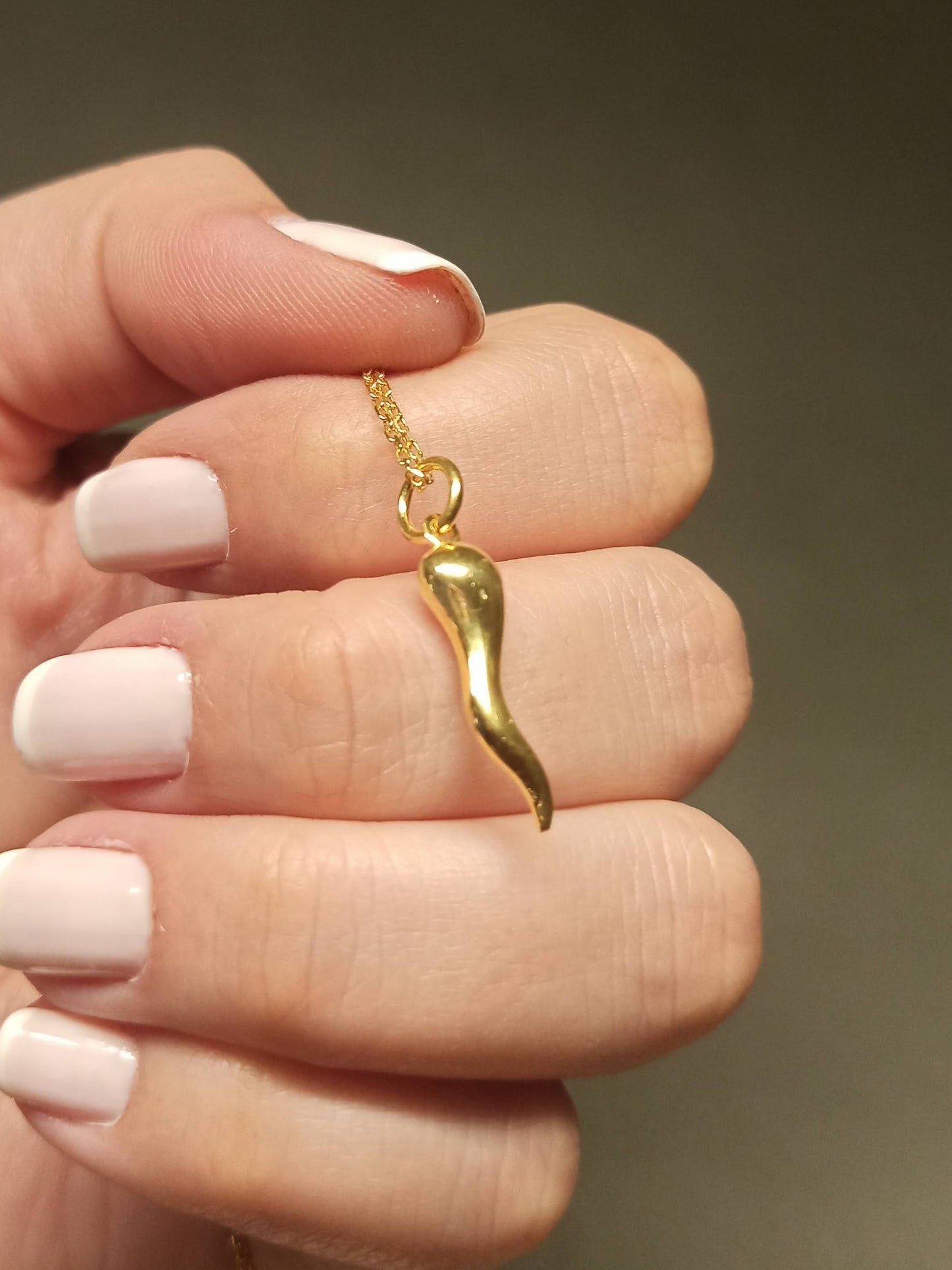 Gümüş Cornicello Kolye (İtalyan Şans Boynuzu)