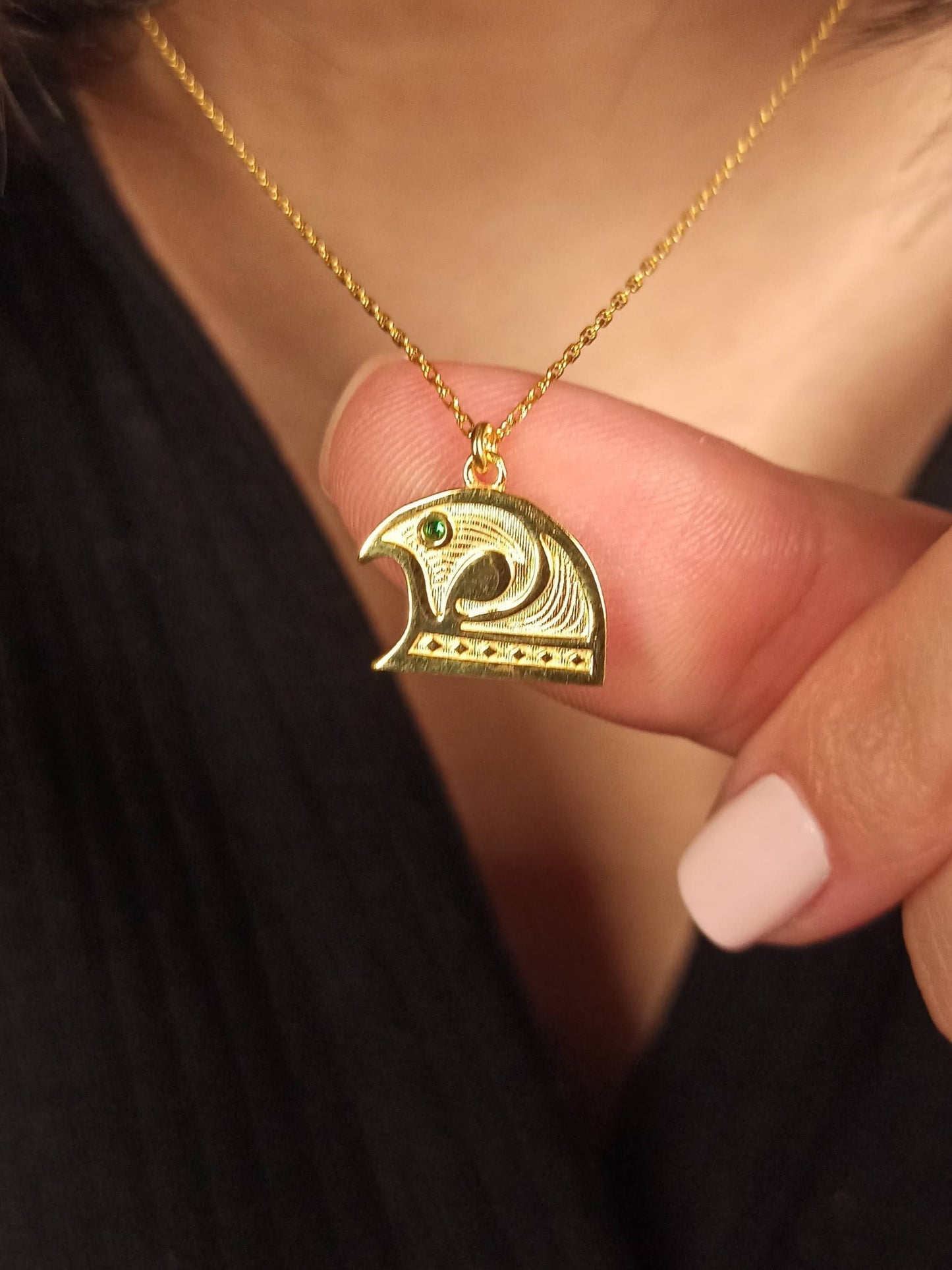 Horus Şahin Kafası Gümüş Kolye