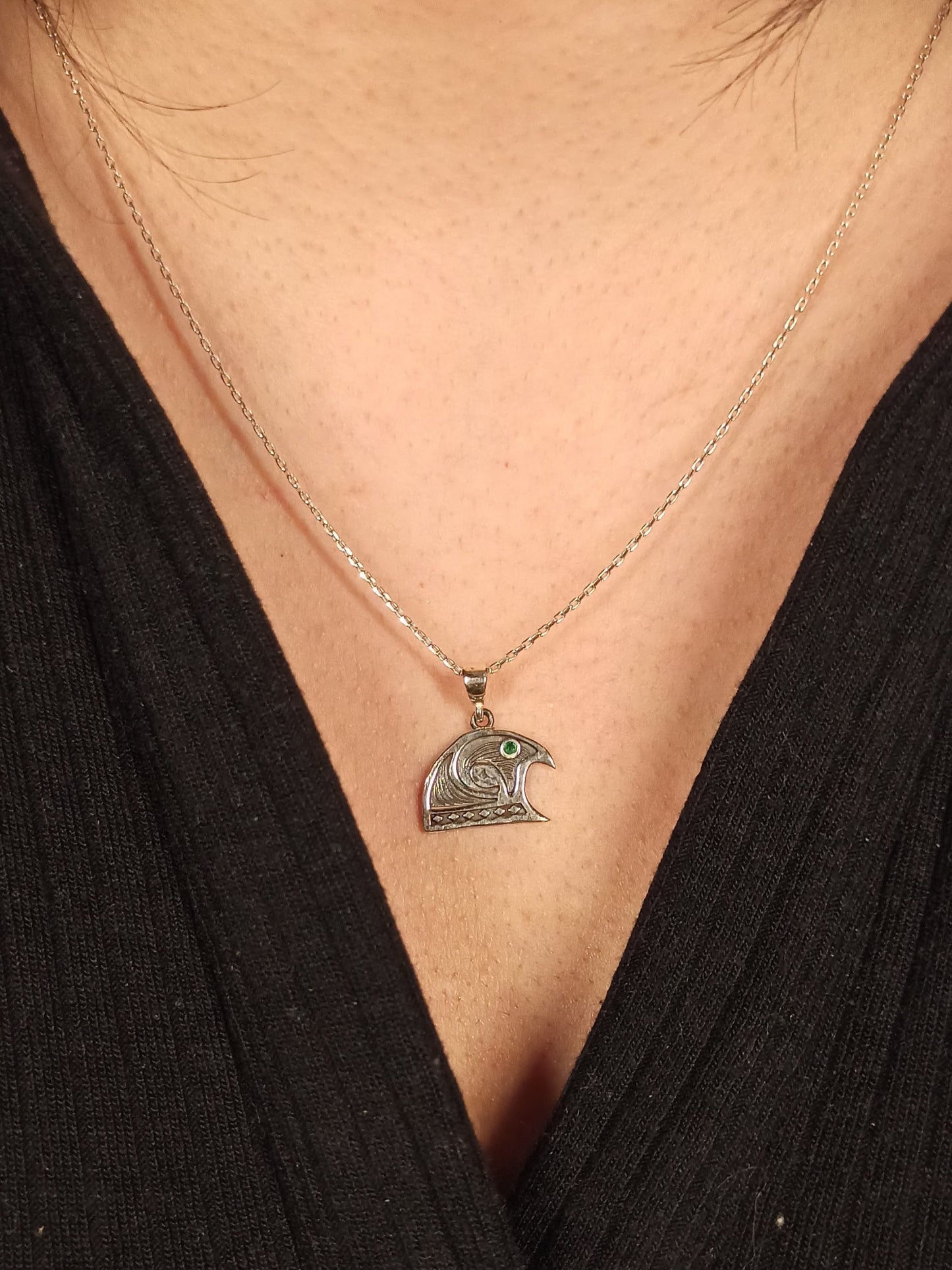 Horus Şahin Kafası Gümüş Kolye