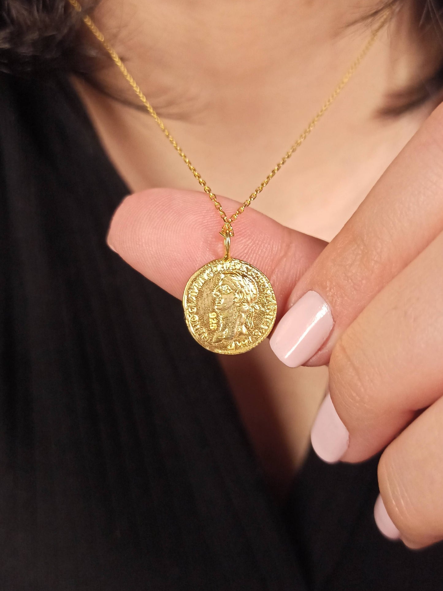 Antik Göz Madalyon Kolye, Çift Taraflı Kullanım