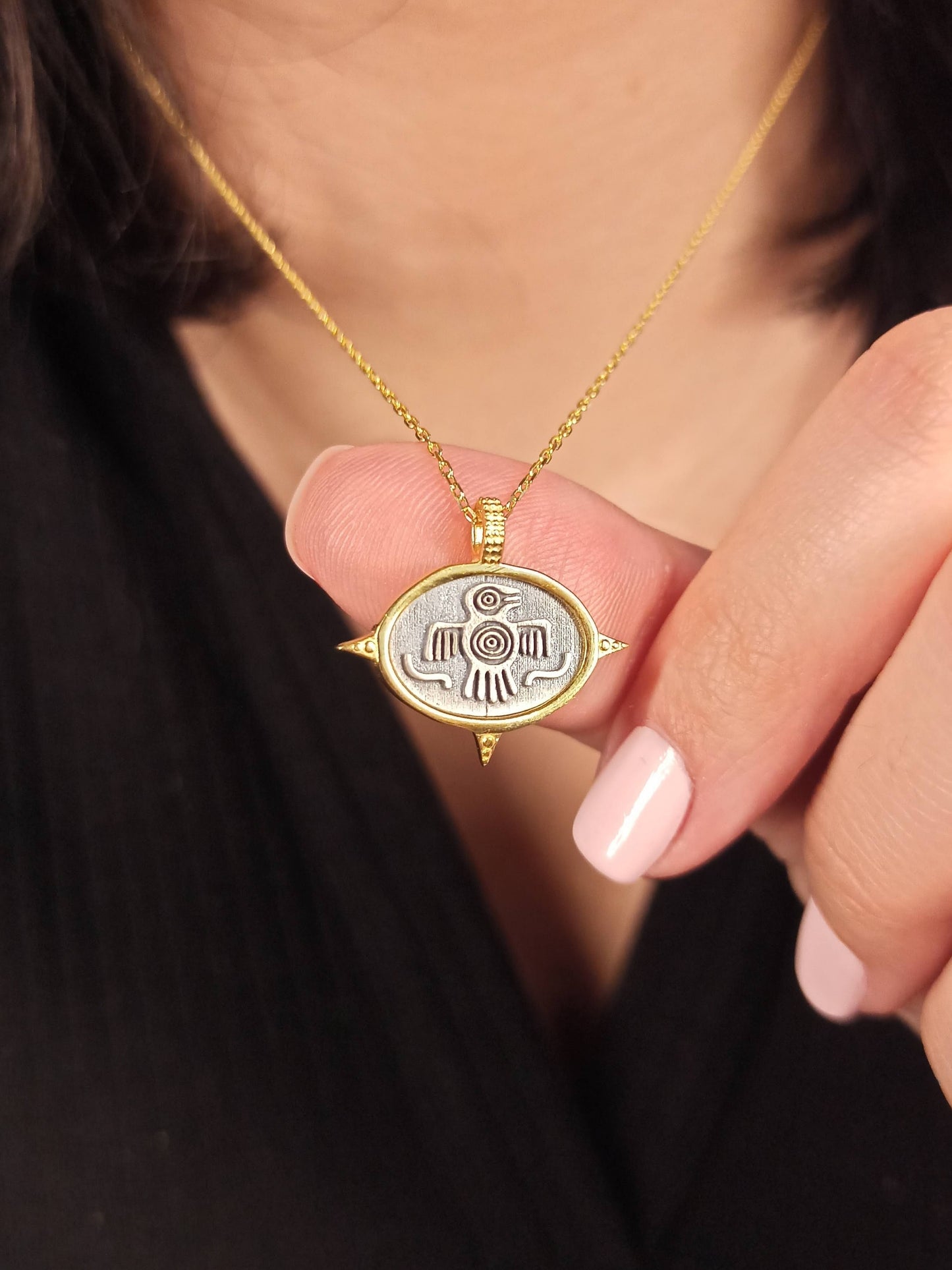 Aztek Spiral Ateş Kuşu Kolye