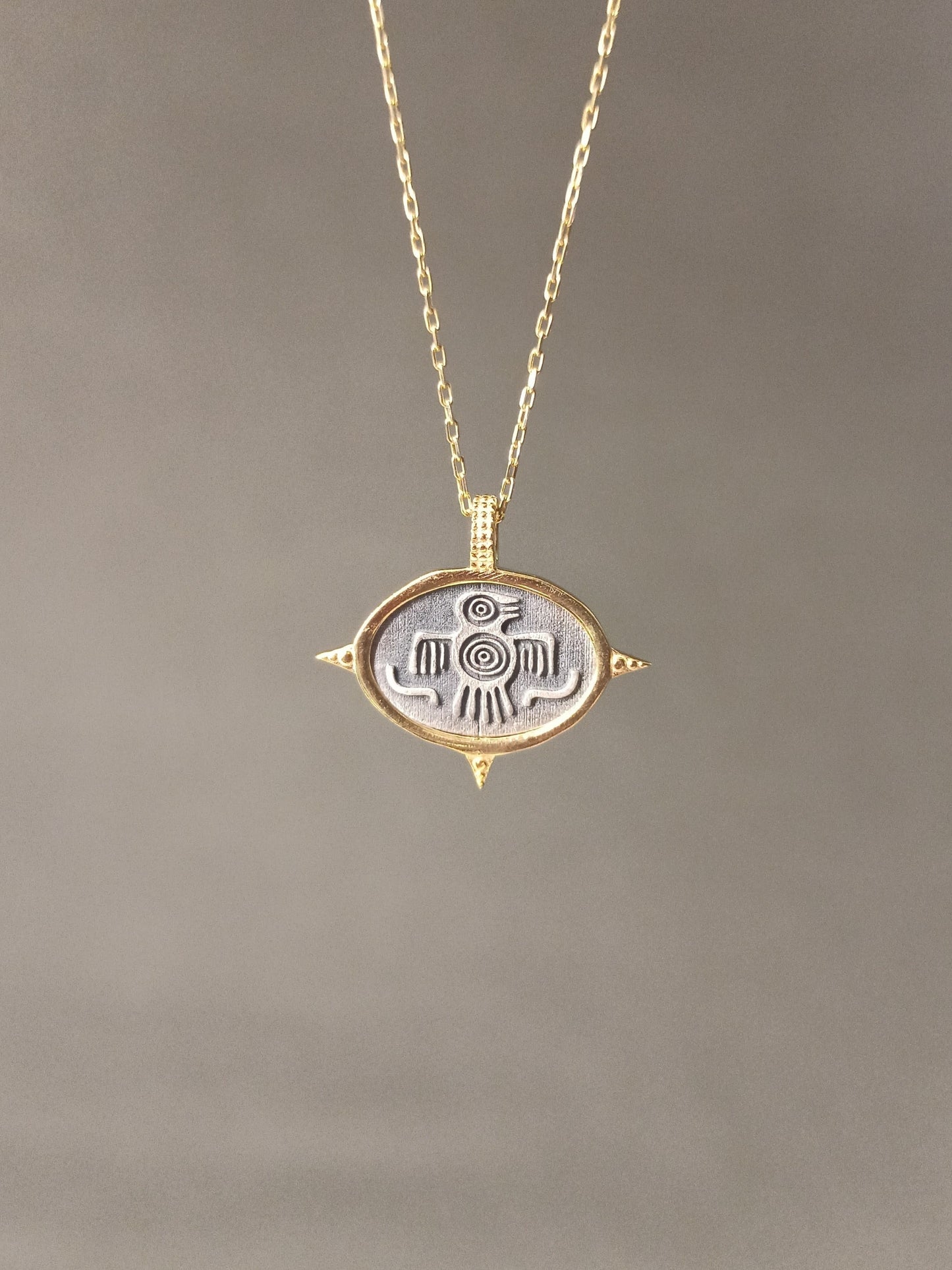 Aztek Spiral Ateş Kuşu Kolye