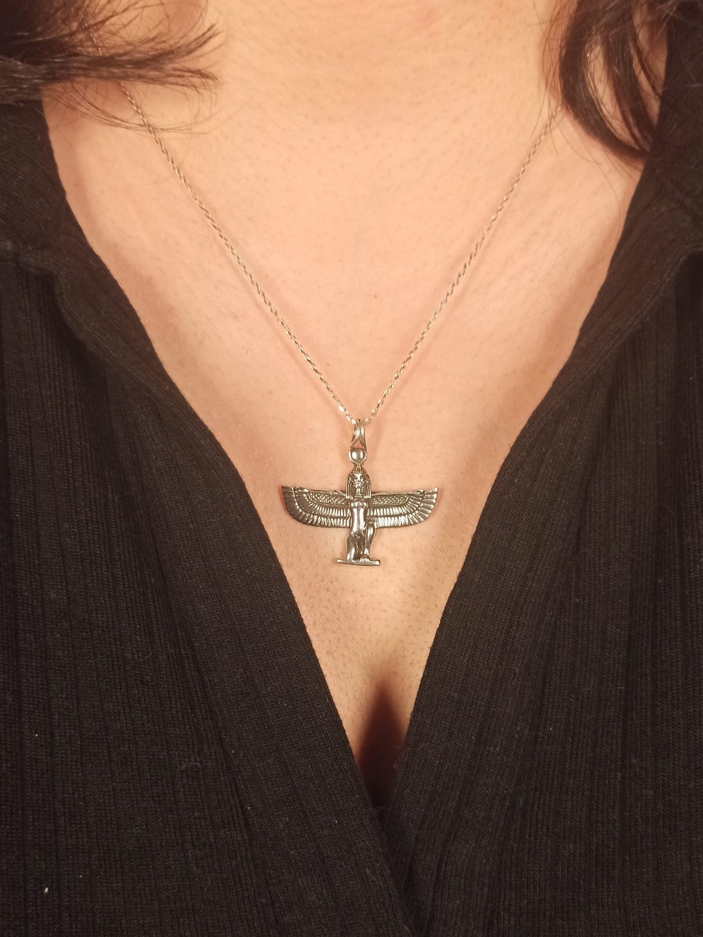 Kanatlı İsis Gümüş Mitolojik Kolye