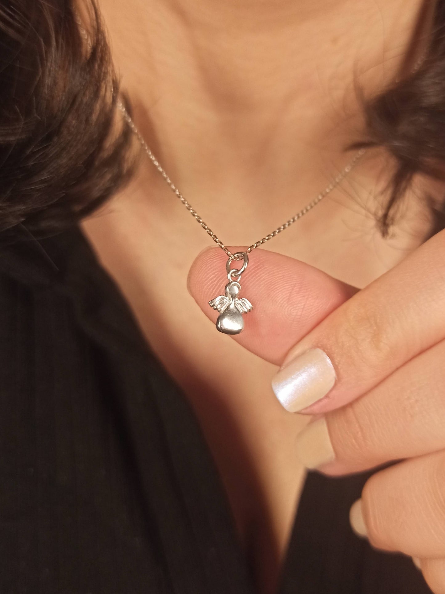 Mini Bebek Melek Gümüş Kolye