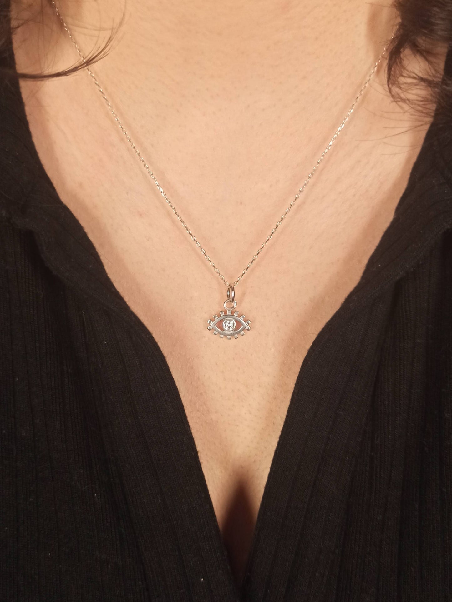 Mini Zirkon Taşlı Göz Kolye, Nazarlık Koruyucu Takı