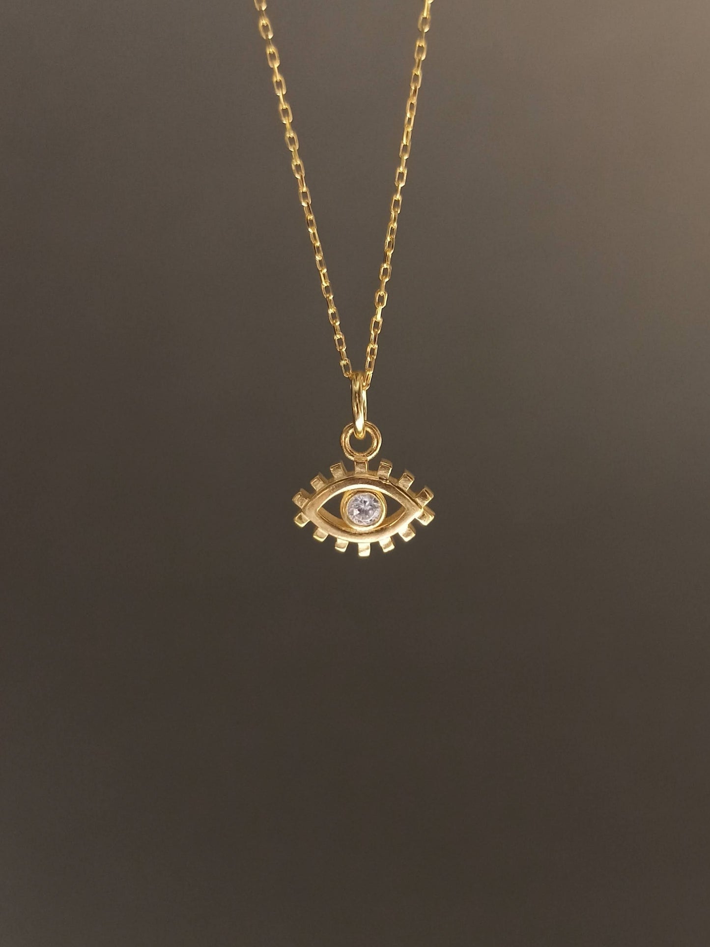 Mini Zirkon Taşlı Göz Kolye, Nazarlık Koruyucu Takı