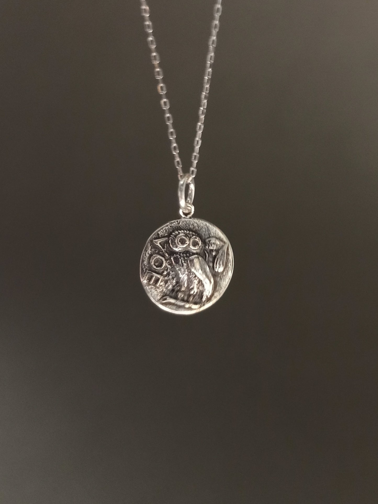 Athena’nın Baykuşu Gümüş Madalyon Kolye