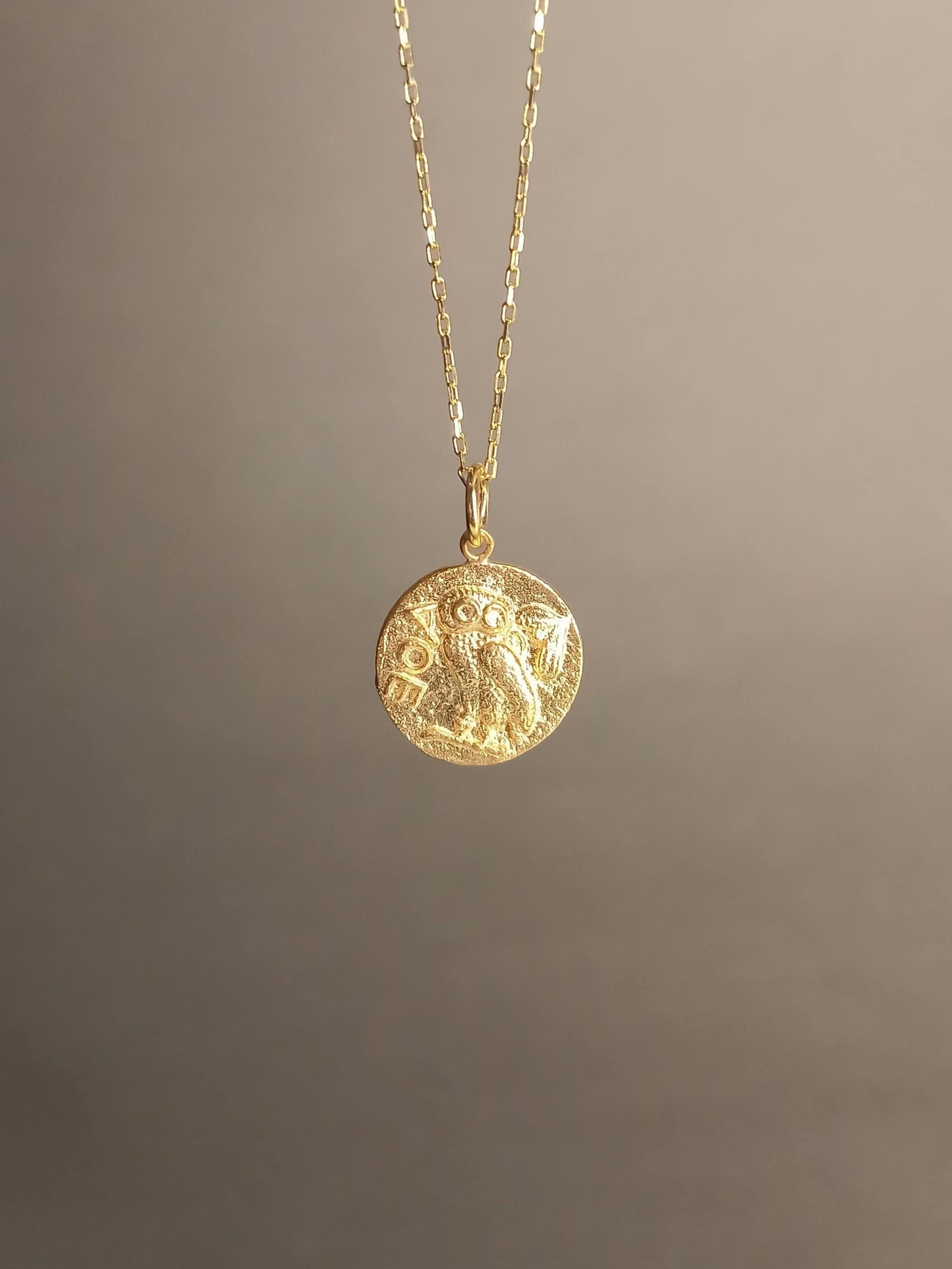 Athena’nın Baykuşu Gümüş Madalyon Kolye