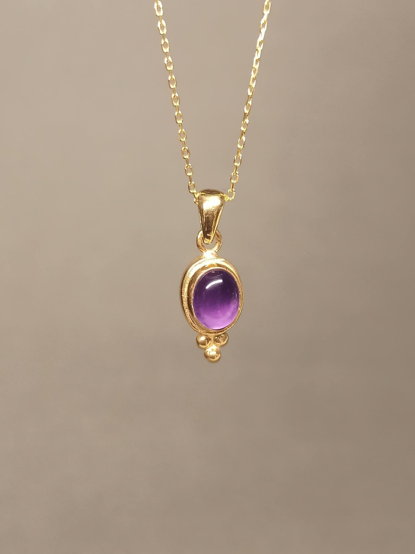 Doğal Ametist Taşlı Kolye