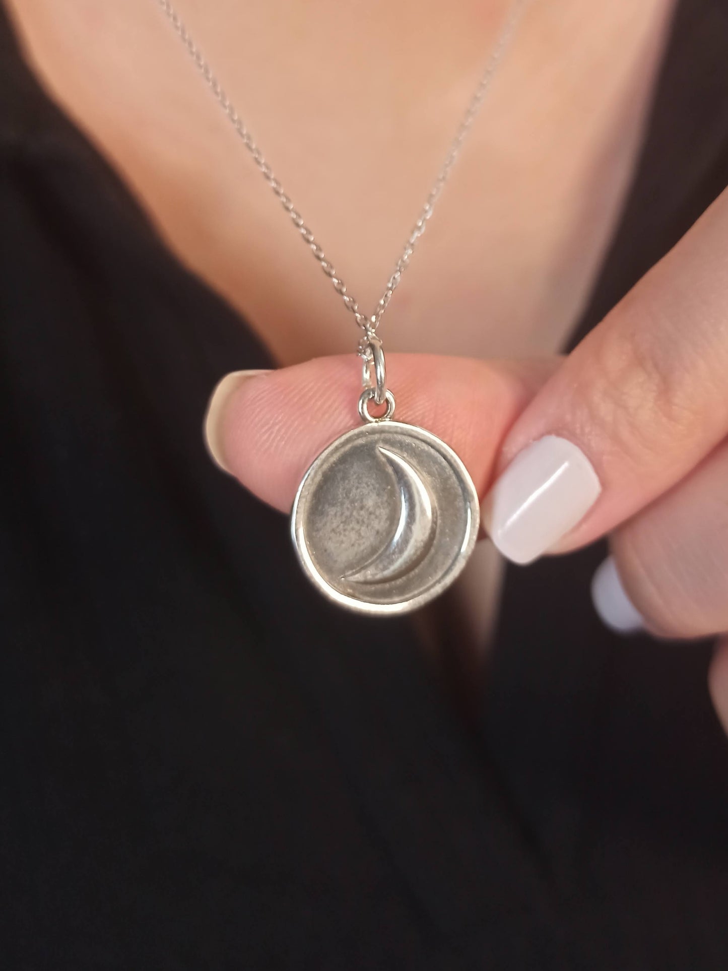 Çift Taraflı Ay ve Güneş Madalyon Kolye