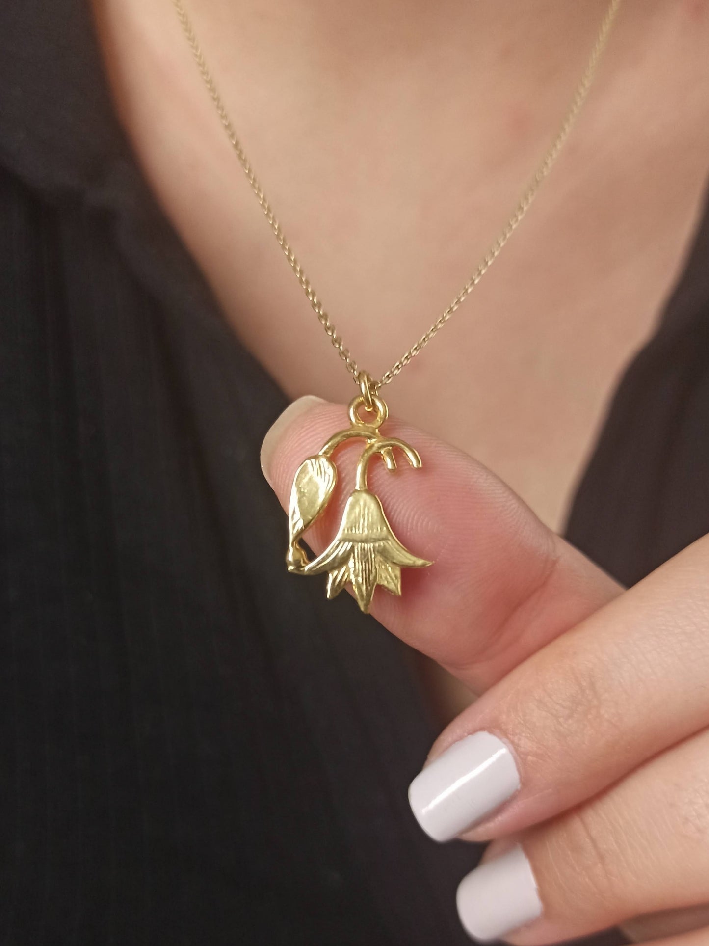 Gümüş Antik Mısır Ters Lale Kolye