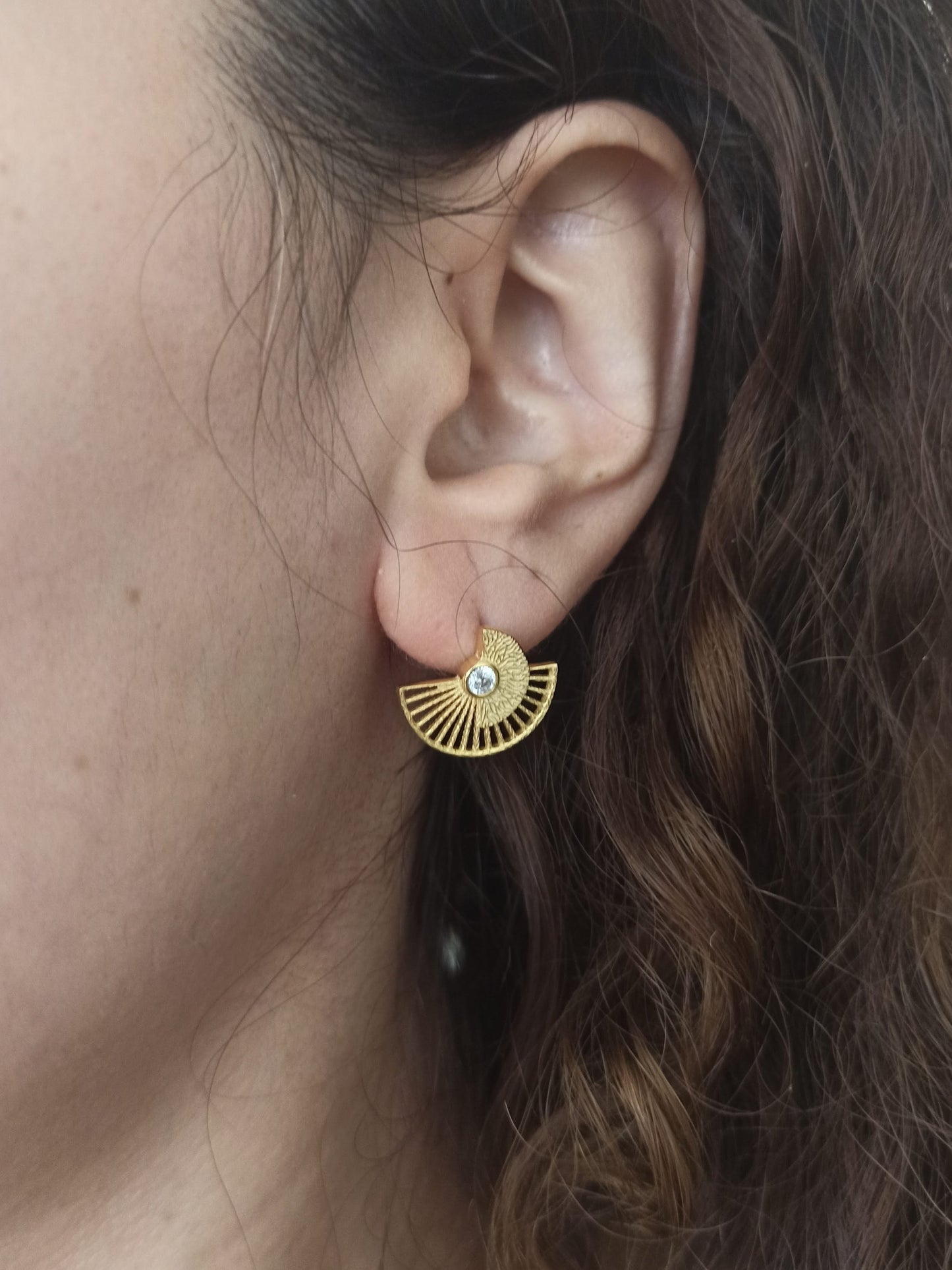 Gümüş Japon Yelpazesi Küpe