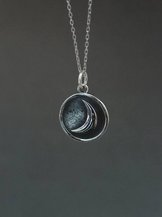 Çift Taraflı Ay ve Güneş Madalyon Kolye