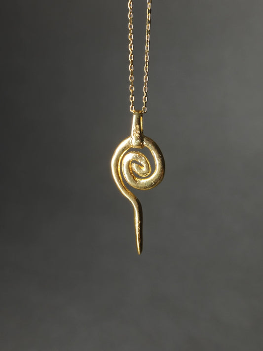 Gümüş Antik Spiral Vintage Kolye