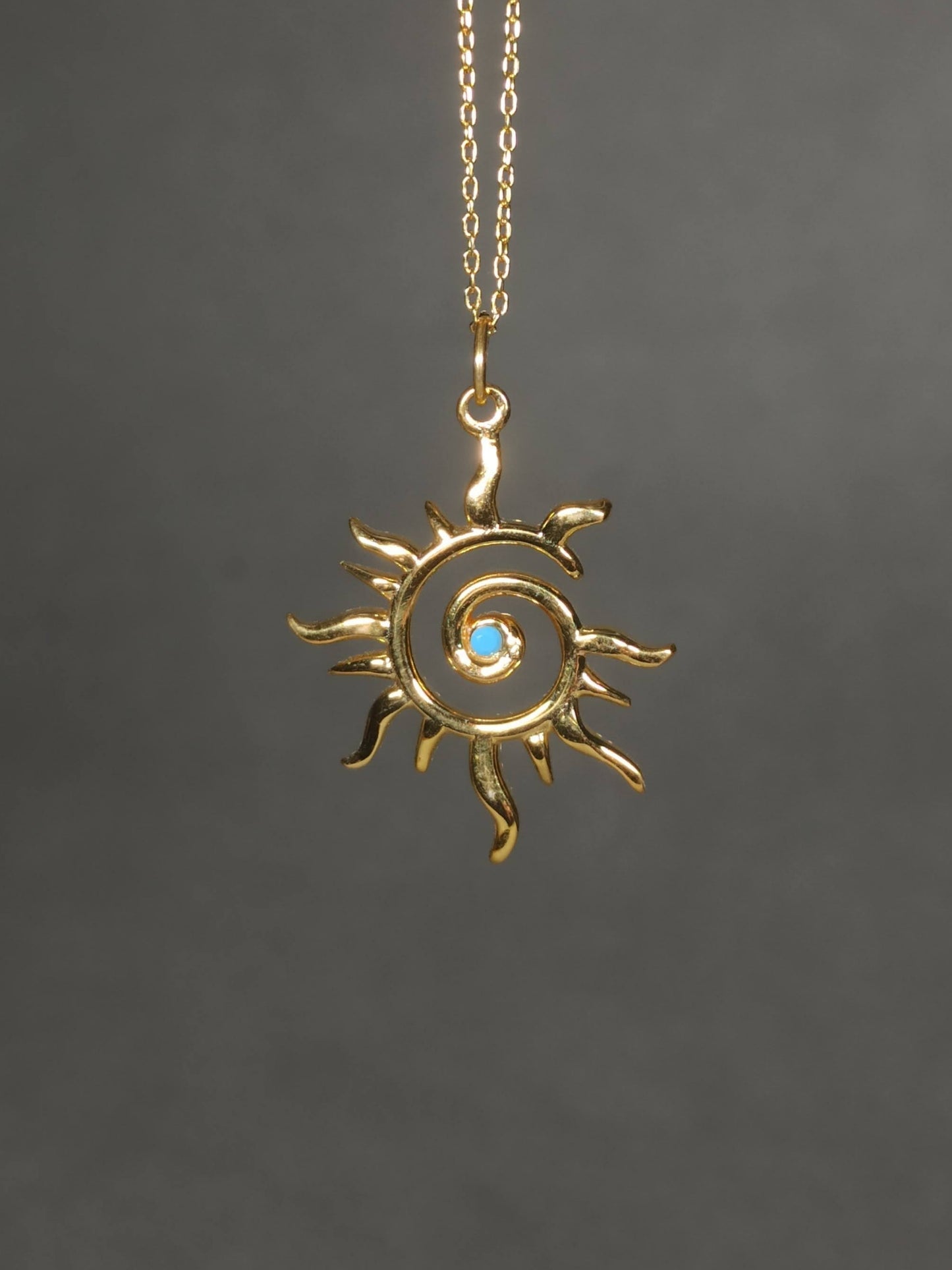 Gümüş Spiral Güneş Kolye