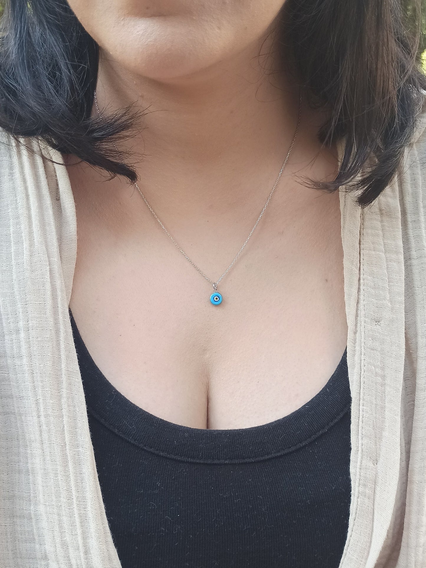 Gümüş Nazar Boncuğu Kolye, Altın Kaplama