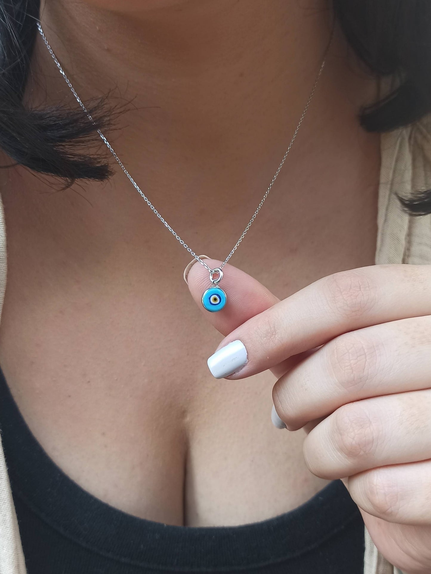 Gümüş Nazar Boncuğu Kolye, Altın Kaplama