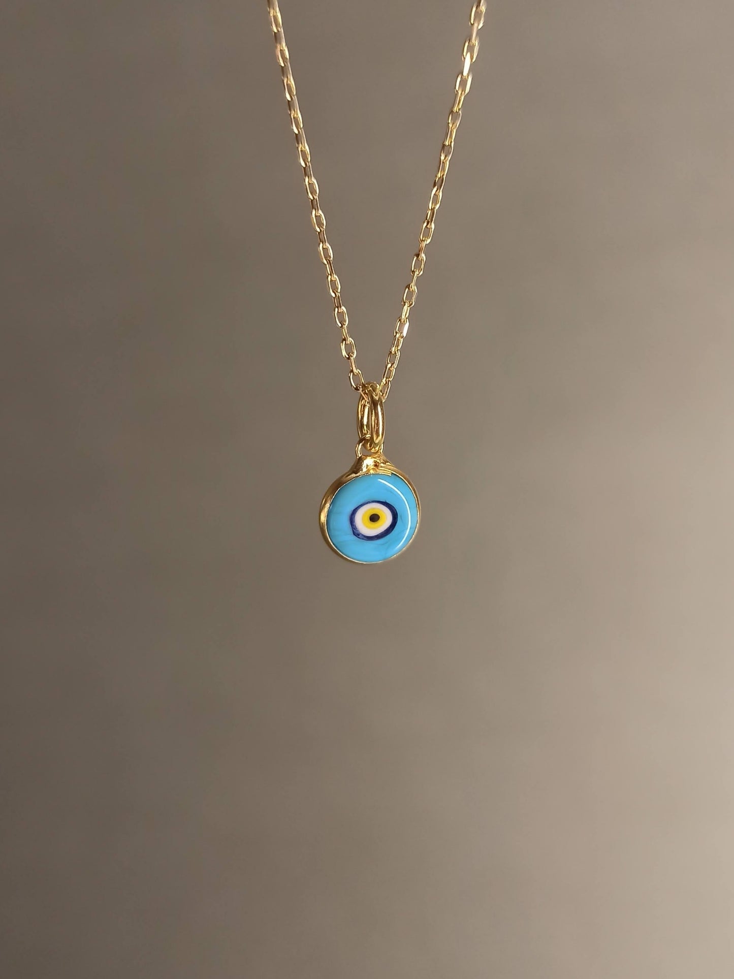 Gümüş Nazar Boncuğu Kolye, Altın Kaplama