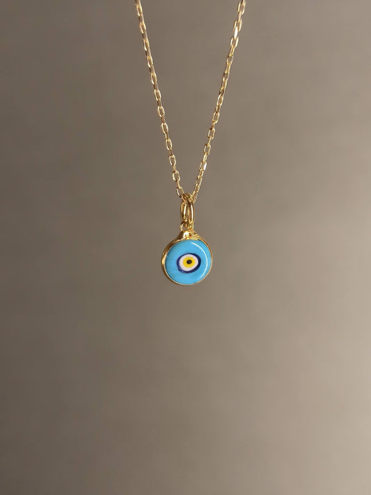 Gümüş Nazar Boncuğu Kolye, Altın Kaplama