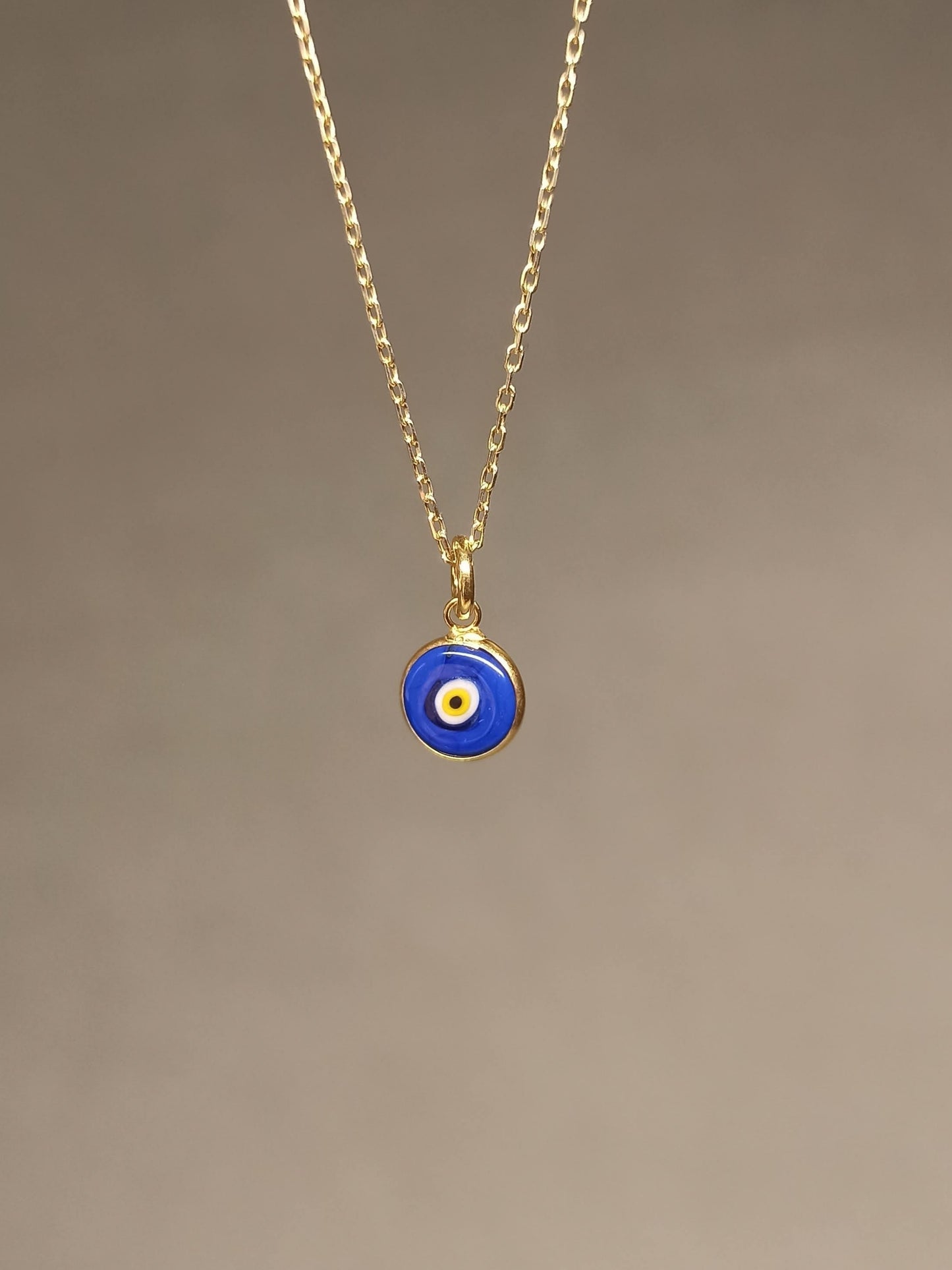 Gümüş Nazar Boncuğu Kolye, Altın Kaplama