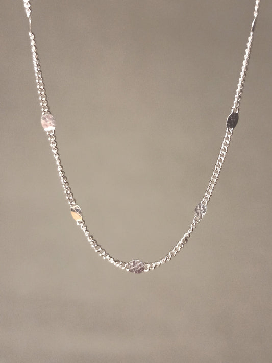 Gümüş Pullu Gurmet Zincir Kolye