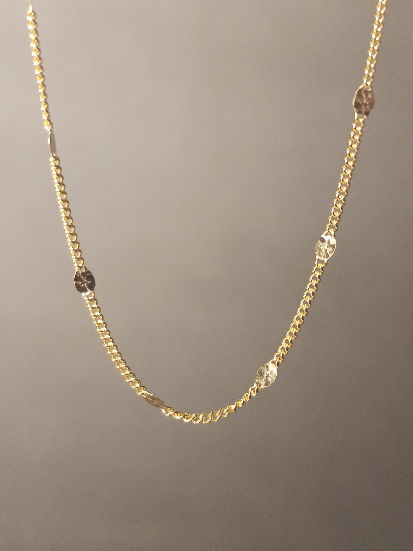 Gümüş Pullu Gurmet Zincir Kolye, Altın Kaplamalı