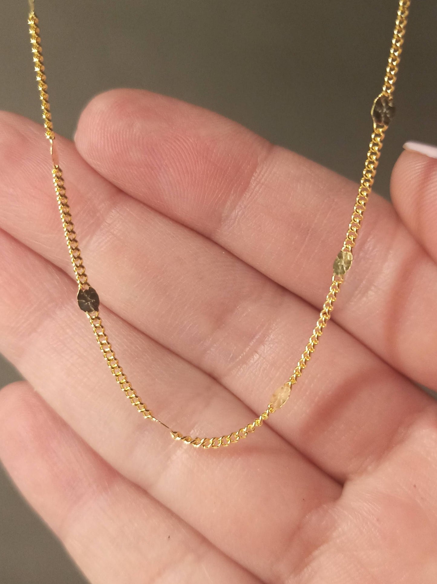 Gümüş Pullu Gurmet Zincir Kolye, Altın Kaplamalı