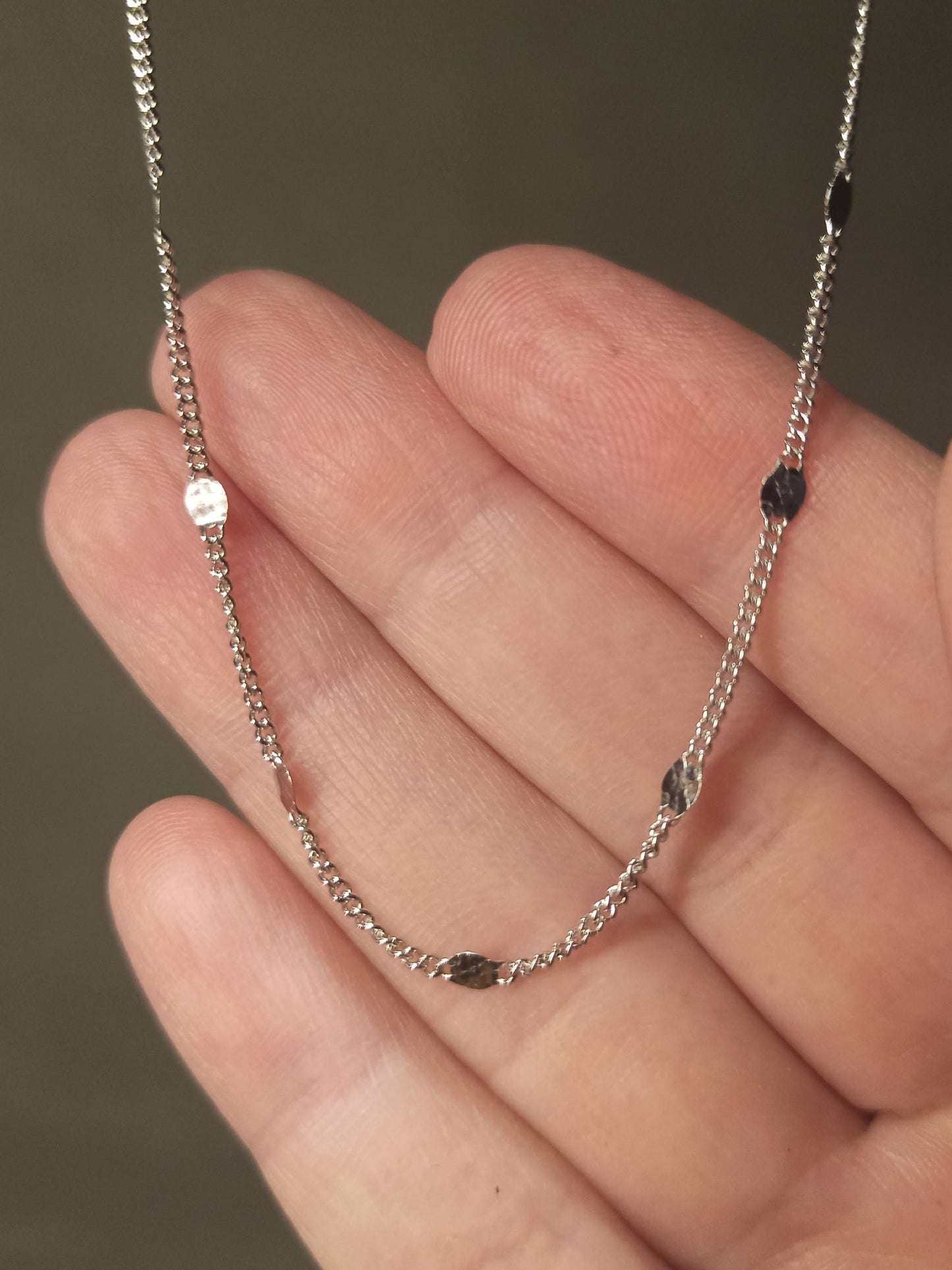 Gümüş Pullu Gurmet Zincir Kolye